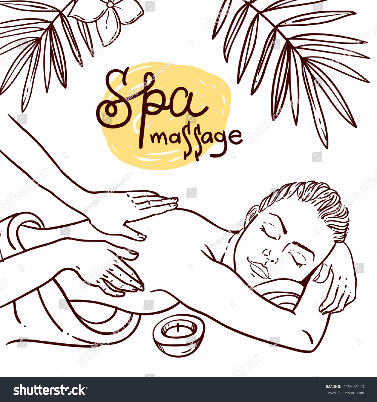 Beautiful Vector Hand Drawn Illustration Massage Stock Vector Royalty Free 415332490 3485