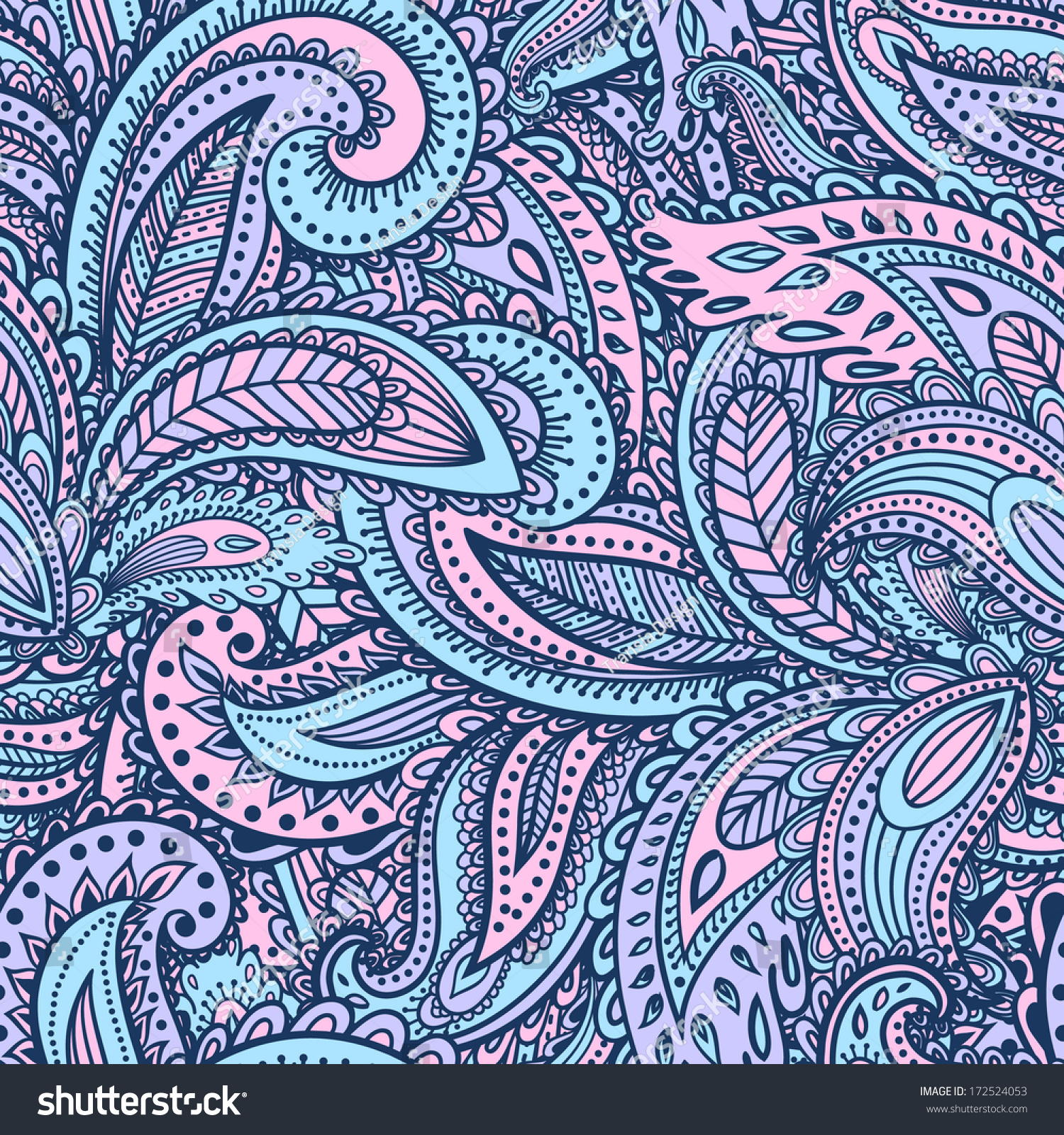 Beautiful Vintage Paisley Seamless Stock Vector Illustration 172524053 ...