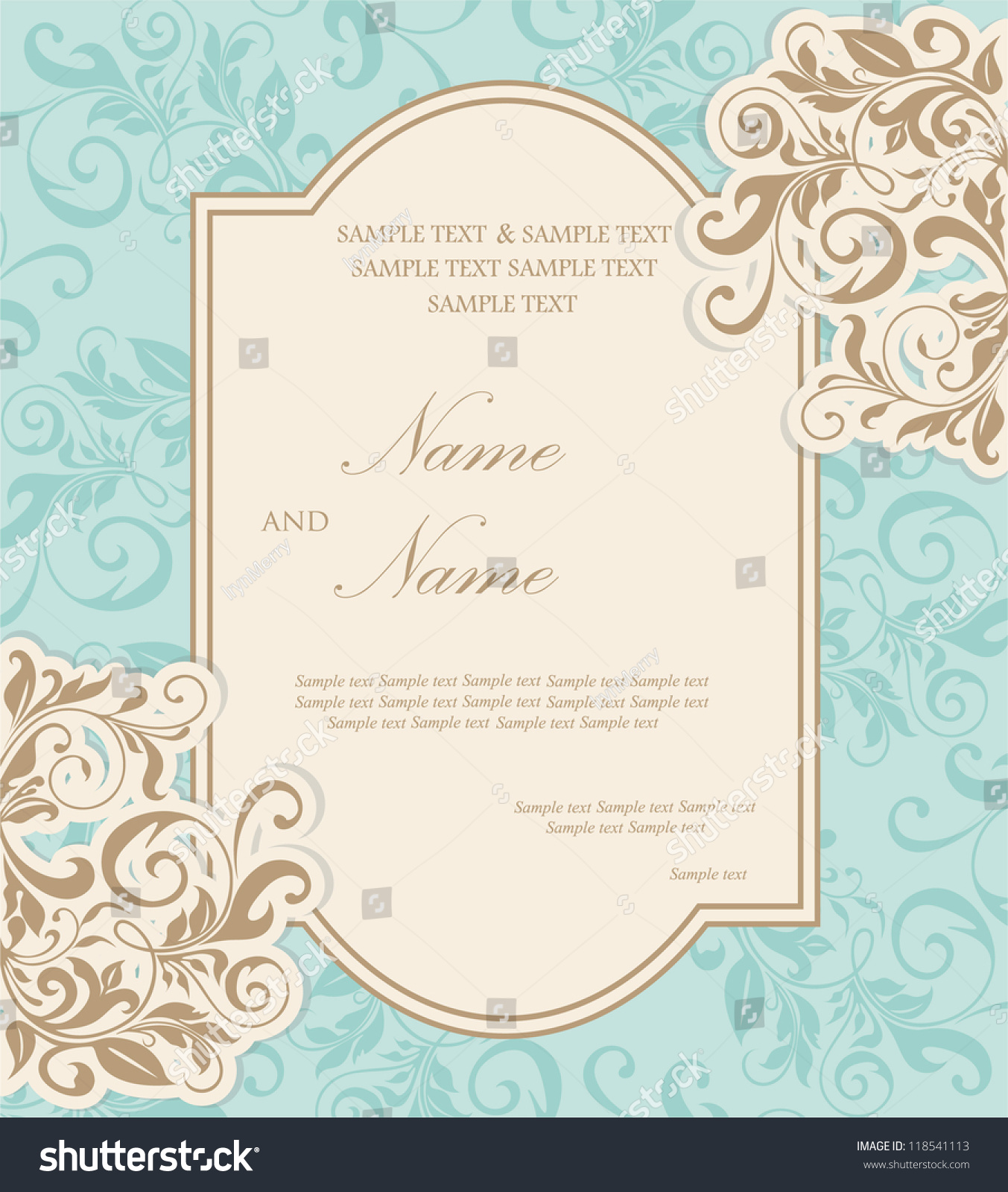 Beautiful Wedding Invitation Card Stock Vector (Royalty Free) 118541113