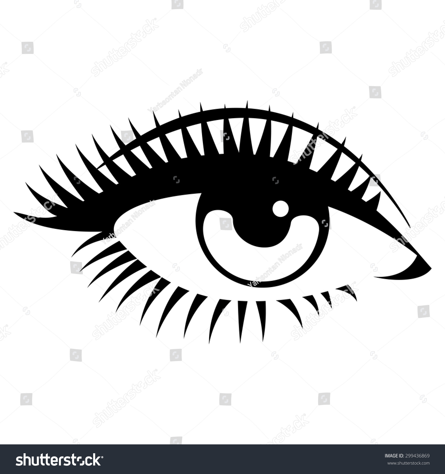 eye drawing vector Stock Beautiful Vector Ink Eye Illustration Woman Vector