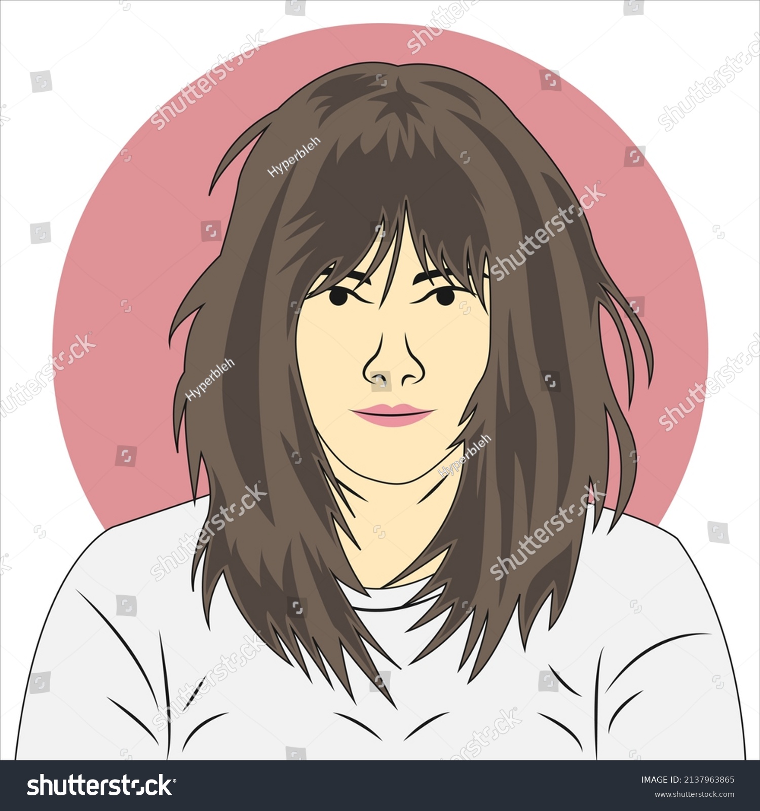 Beautiful Woman Flat Cartoon Style Vector Stock Vector Royalty Free 2137963865 Shutterstock