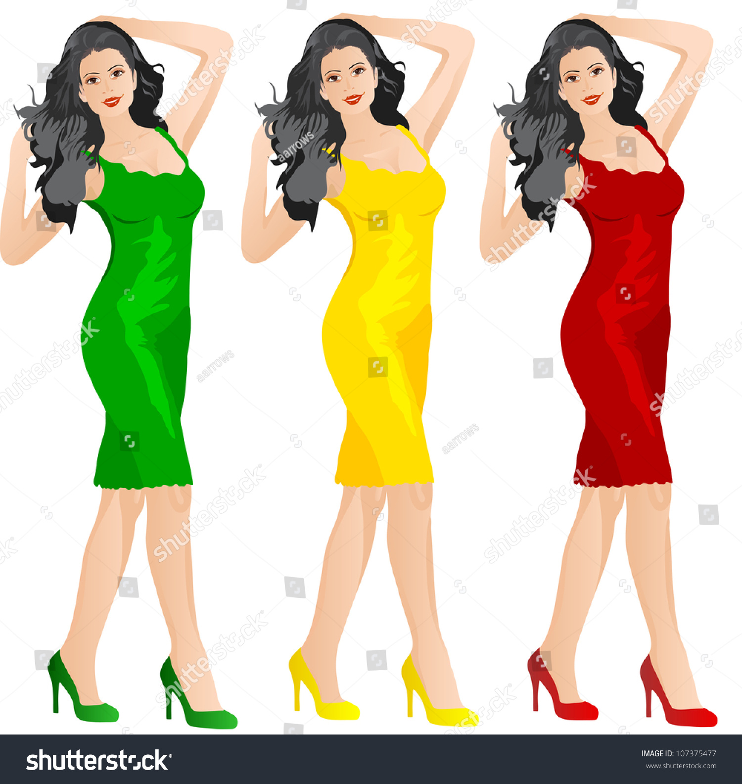 red green and yellow dress
