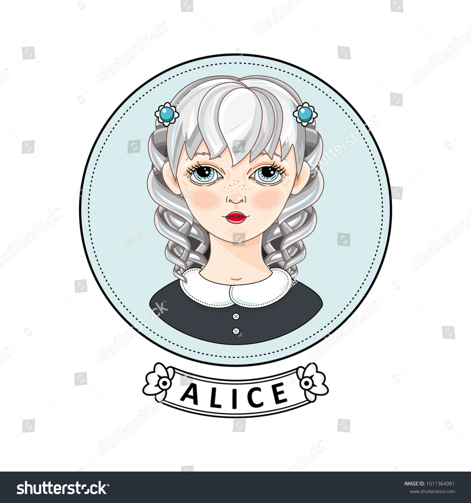 Beautiful Young Girl Portrait Long Hair Stock Vector Royalty Free