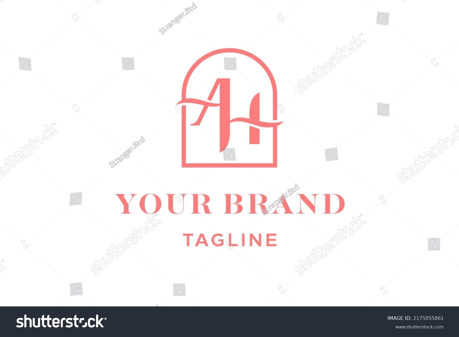 SVG of Beautifull lettering A and H with bohemian monogram logo design style, feminine looks. Very suitable for personal, realtor, bride and grooms logo design svg