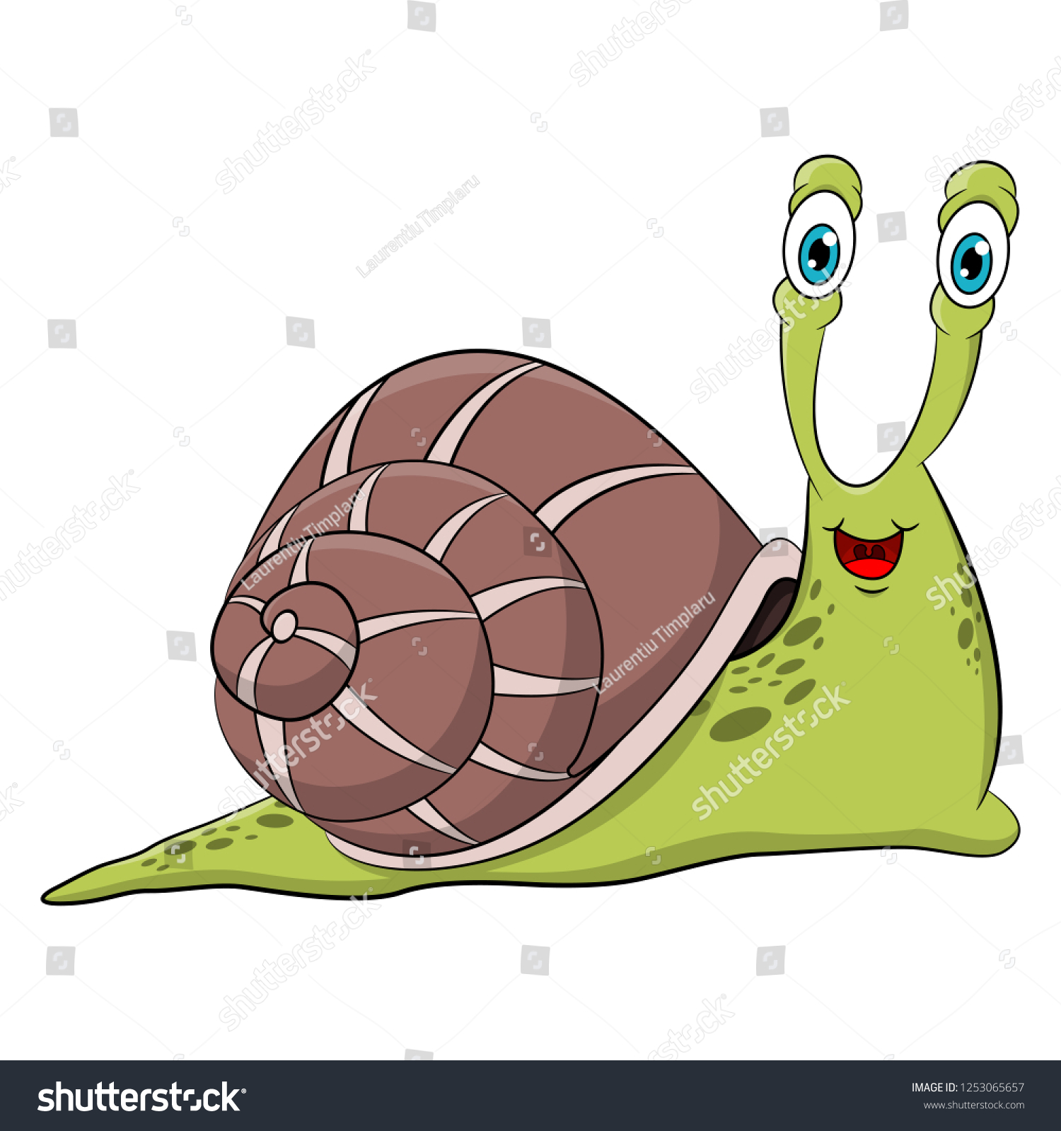 Beautiuful Cartoon Drawing Vector Illustration Snail Stock Vector ...