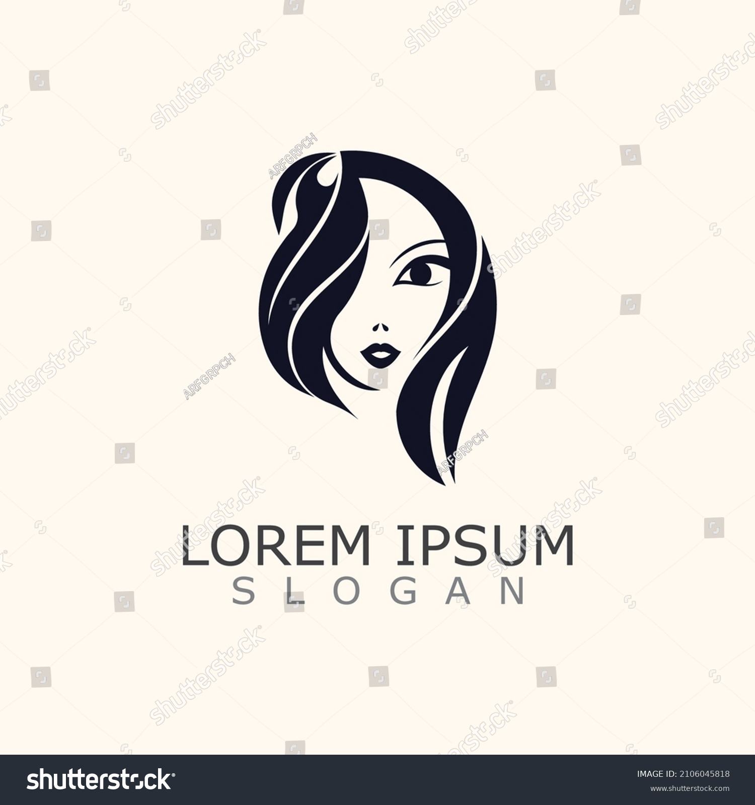 Beauty Face Woman Vector Illustration Template Stock Vector (Royalty ...