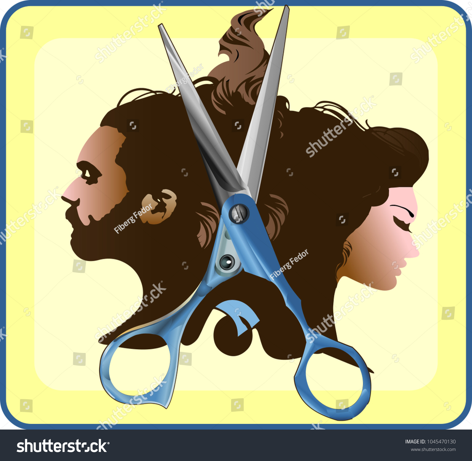 Beauty Hair Salon Man Woman Unisex Stock Vector Royalty Free 1045470130