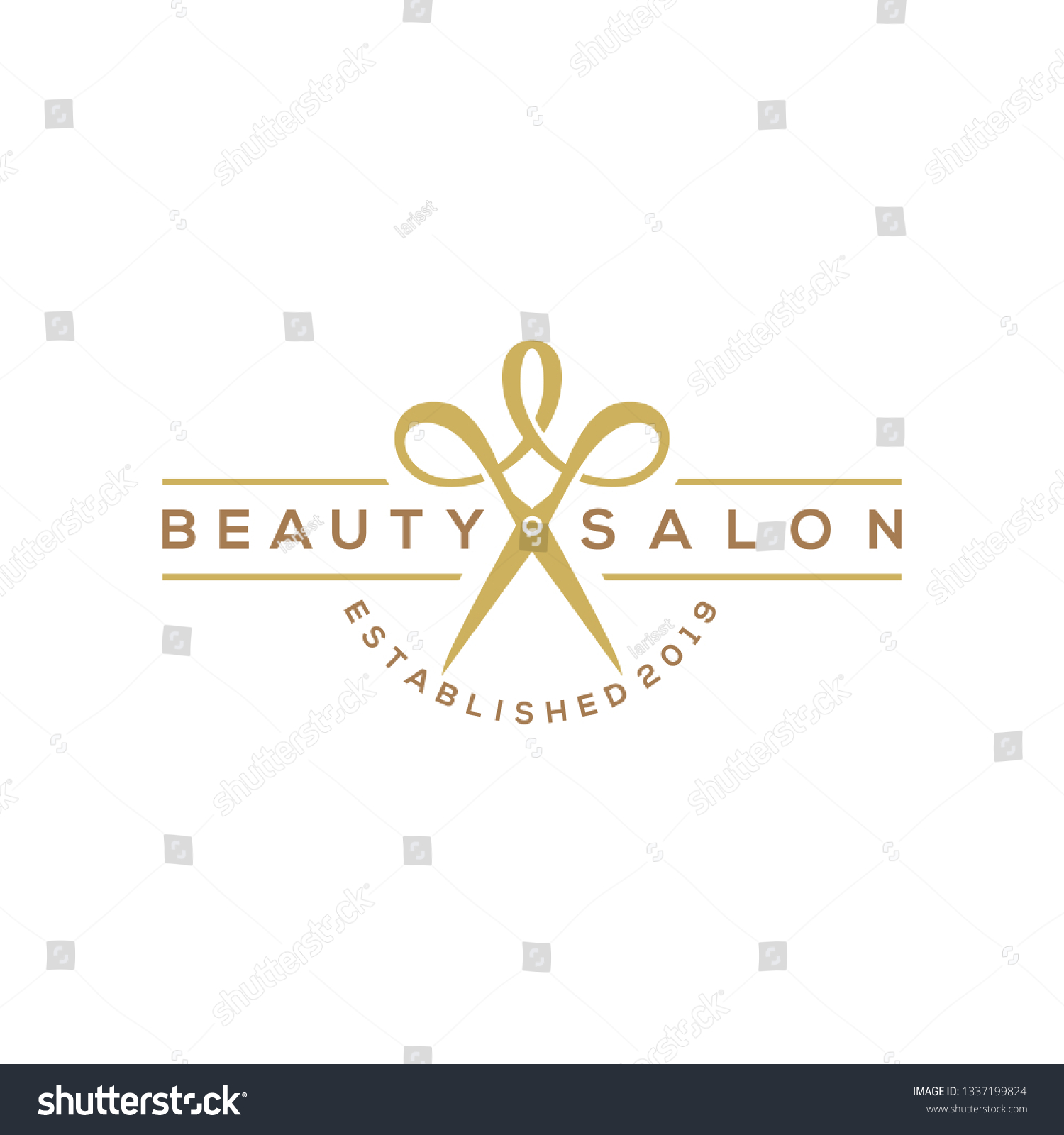 Beauty Haircut Salon Logo Scissor Vector Stock Vector (Royalty Free ...