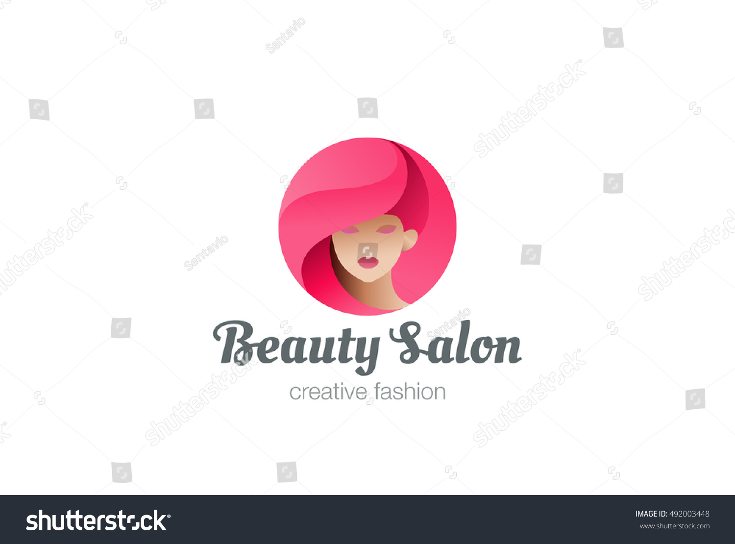 Beauty Hairdresser Salon Woman Logo Design Stock Vector Royalty