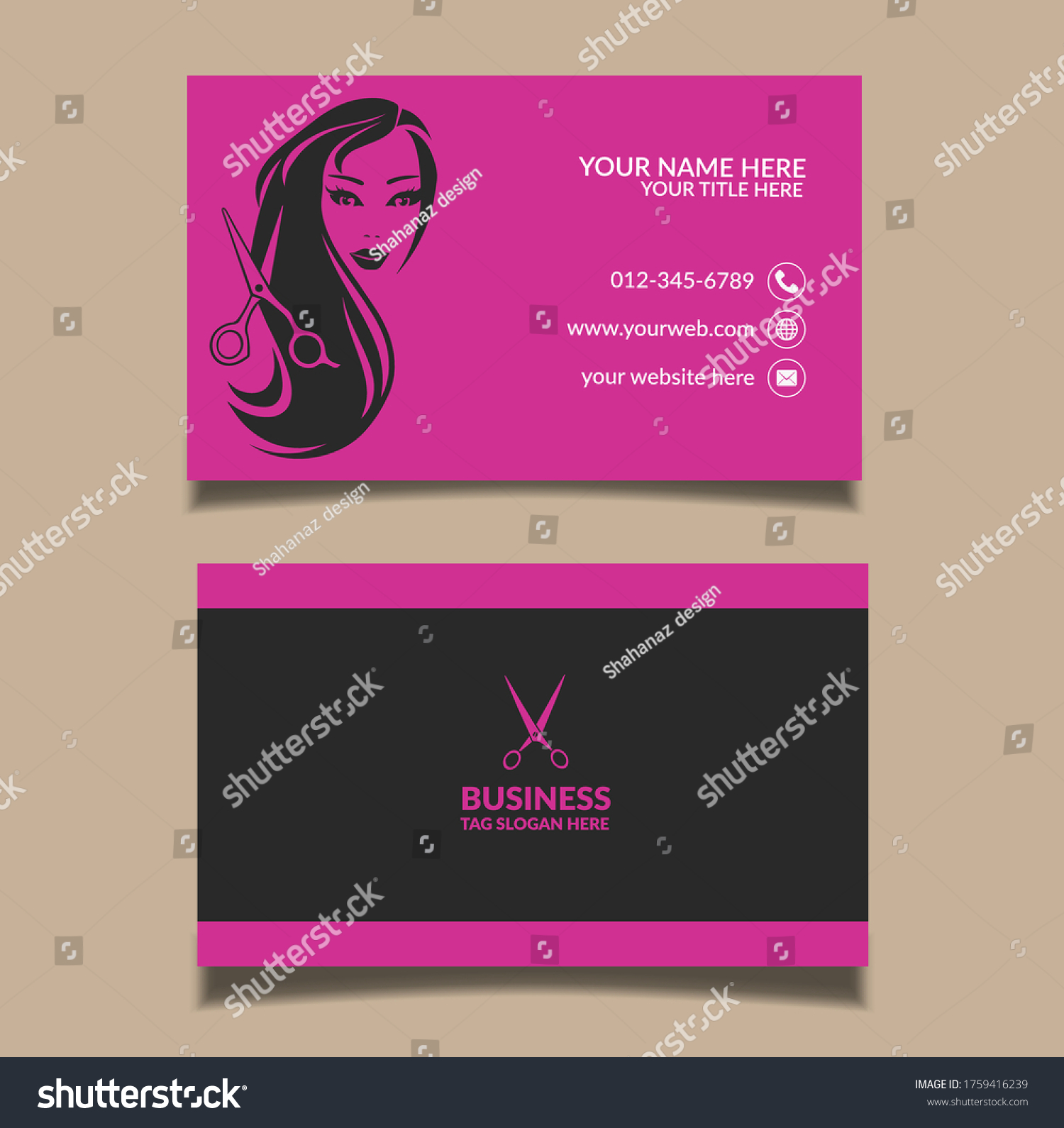 Beauty Salon Business Card Template Vector Stock Vector (Royalty Free ...