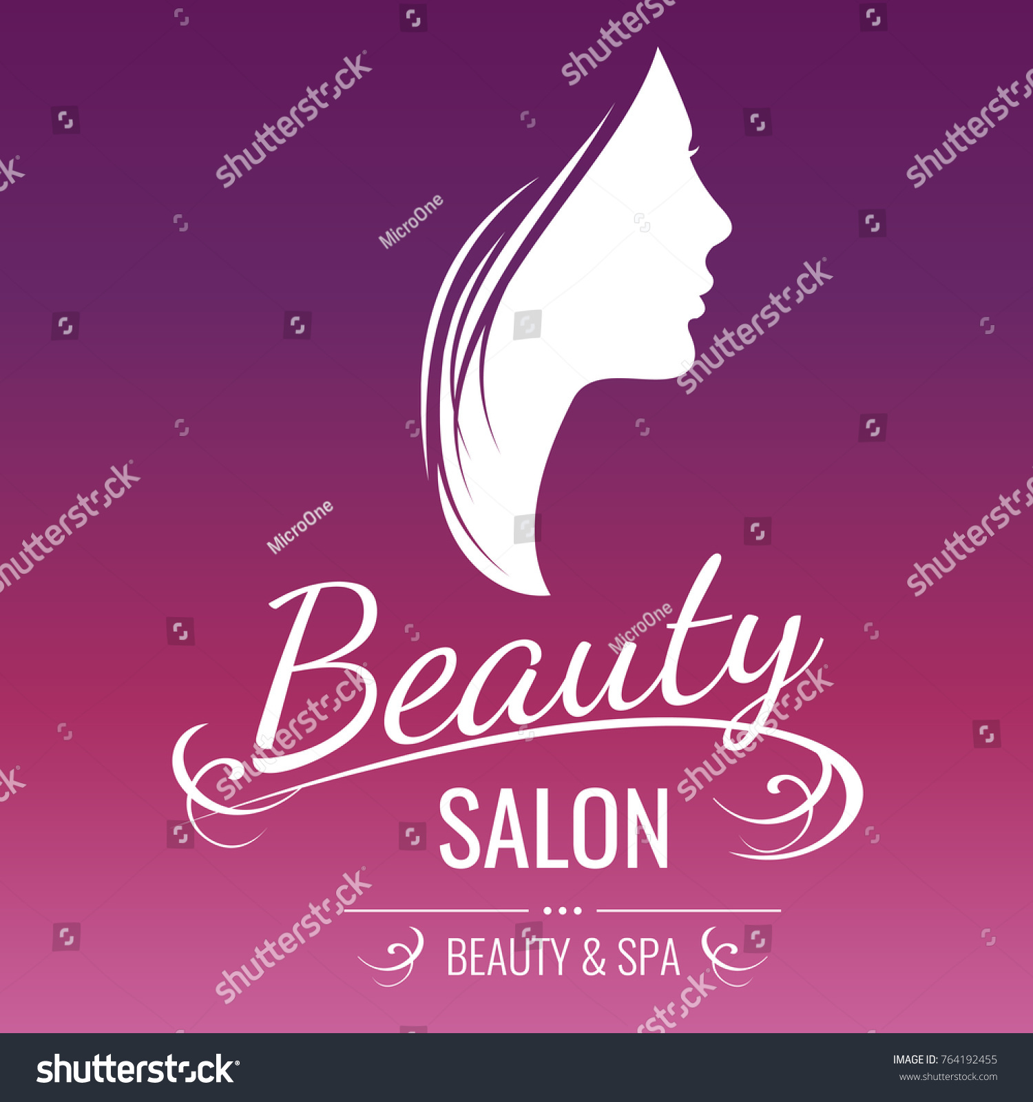 Beauty Salon Logo Design Woman Silhouette Stock Vector (Royalty Free ...