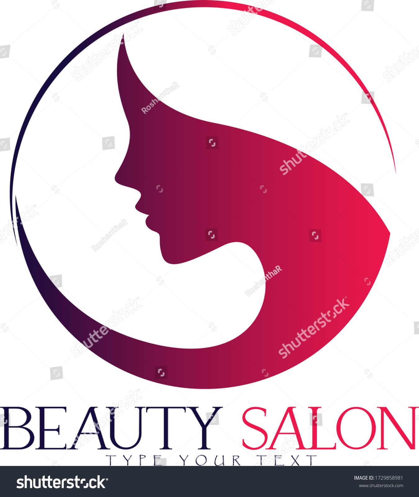 Beauty Salon Logo Women Face Vector Stock Vector (Royalty Free ...