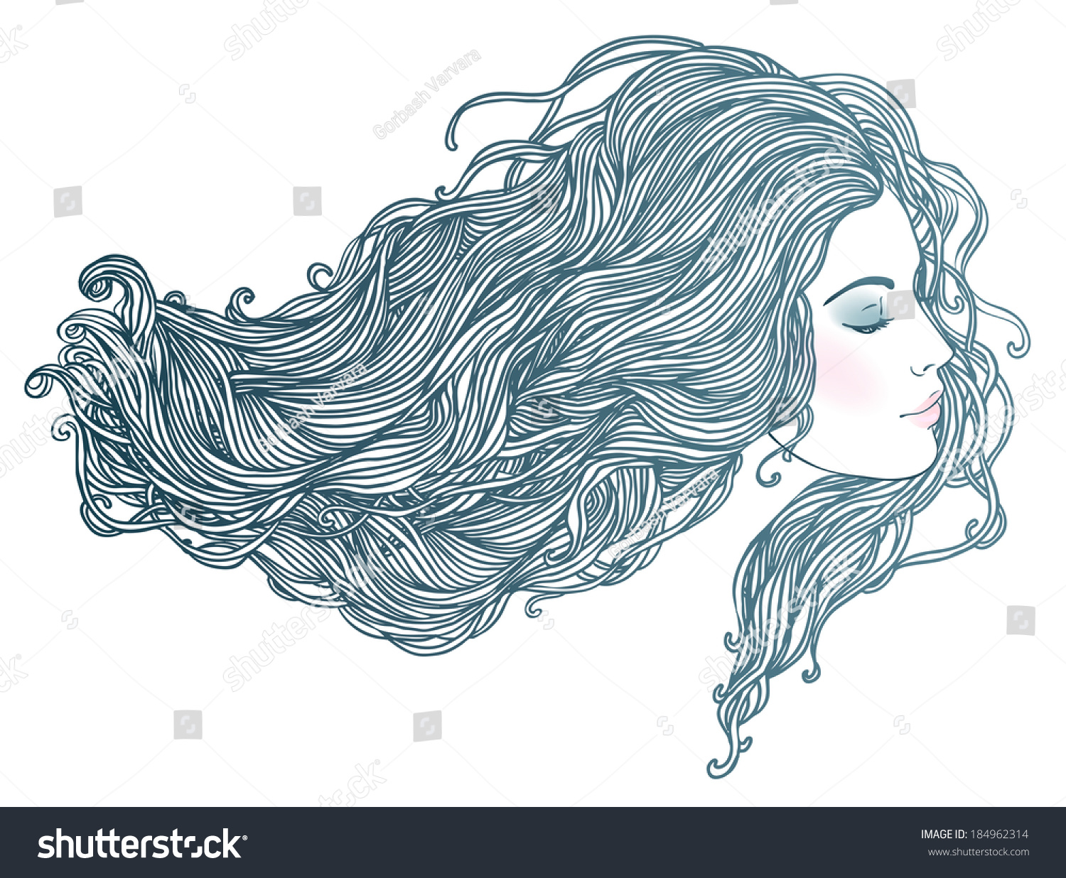 Beauty Salon Portrait Pretty Young Woman Stock Vector (Royalty Free ...