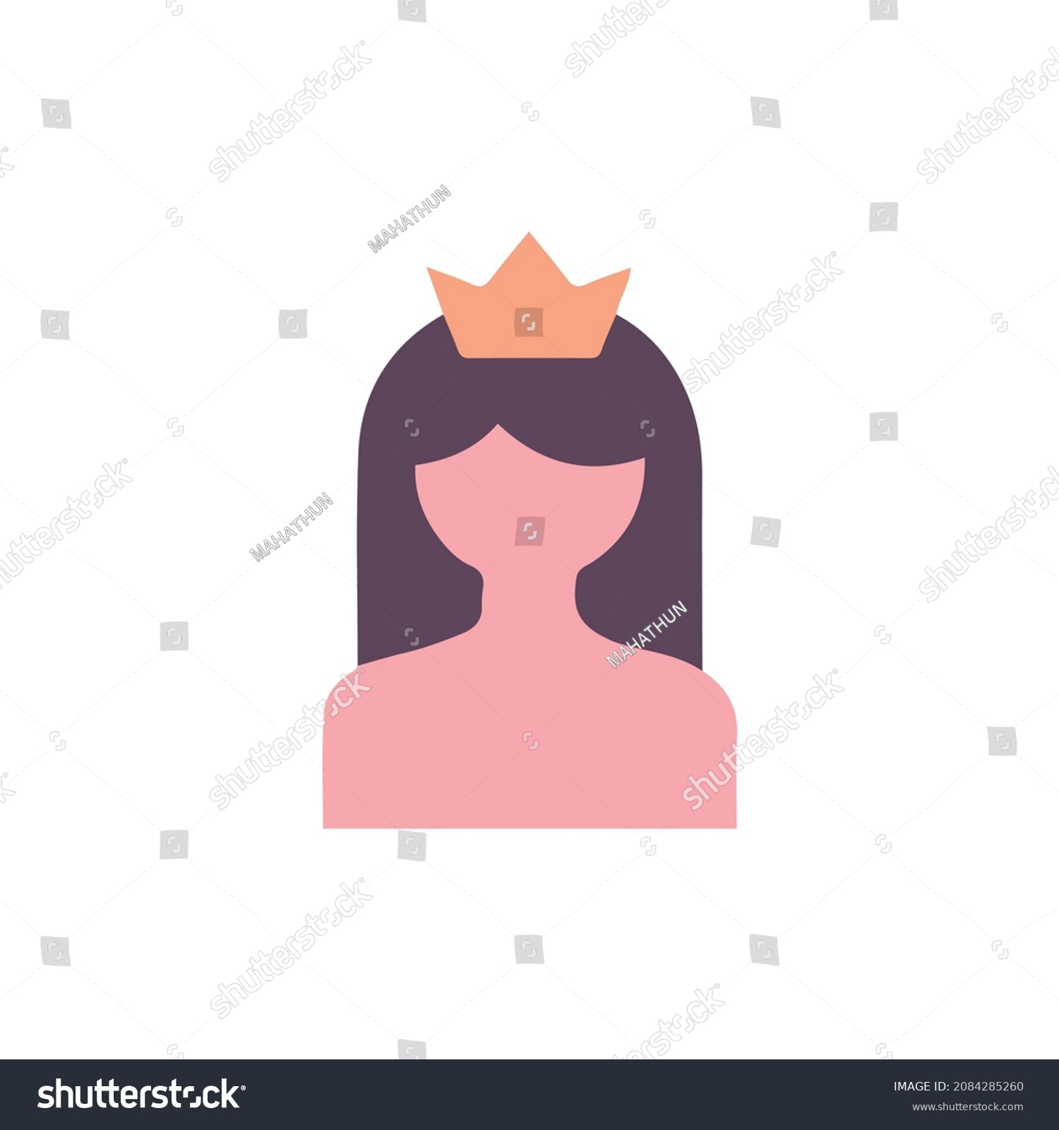 Beauty Sexy Queen Wearing Crown Logo Stock Vector (Royalty Free ...