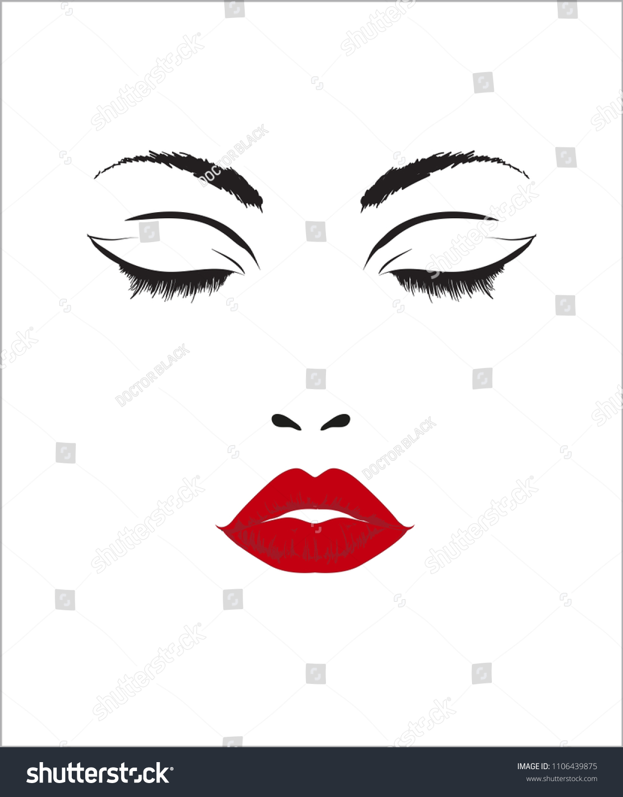 Beauty Woman Face Beautiful Girl Vector Vetor Stock Livre De Direitos 1106439875 Shutterstock 9853