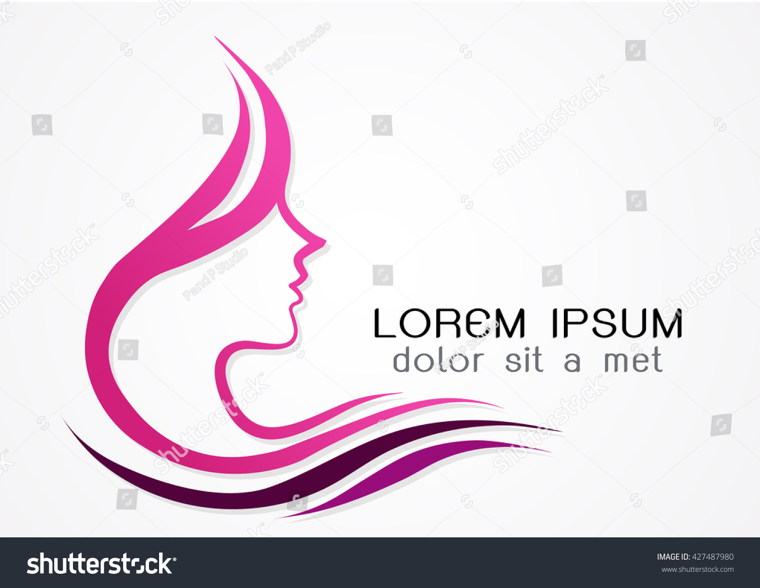 Beauty Woman Face Logo Design Template Stock Vector 