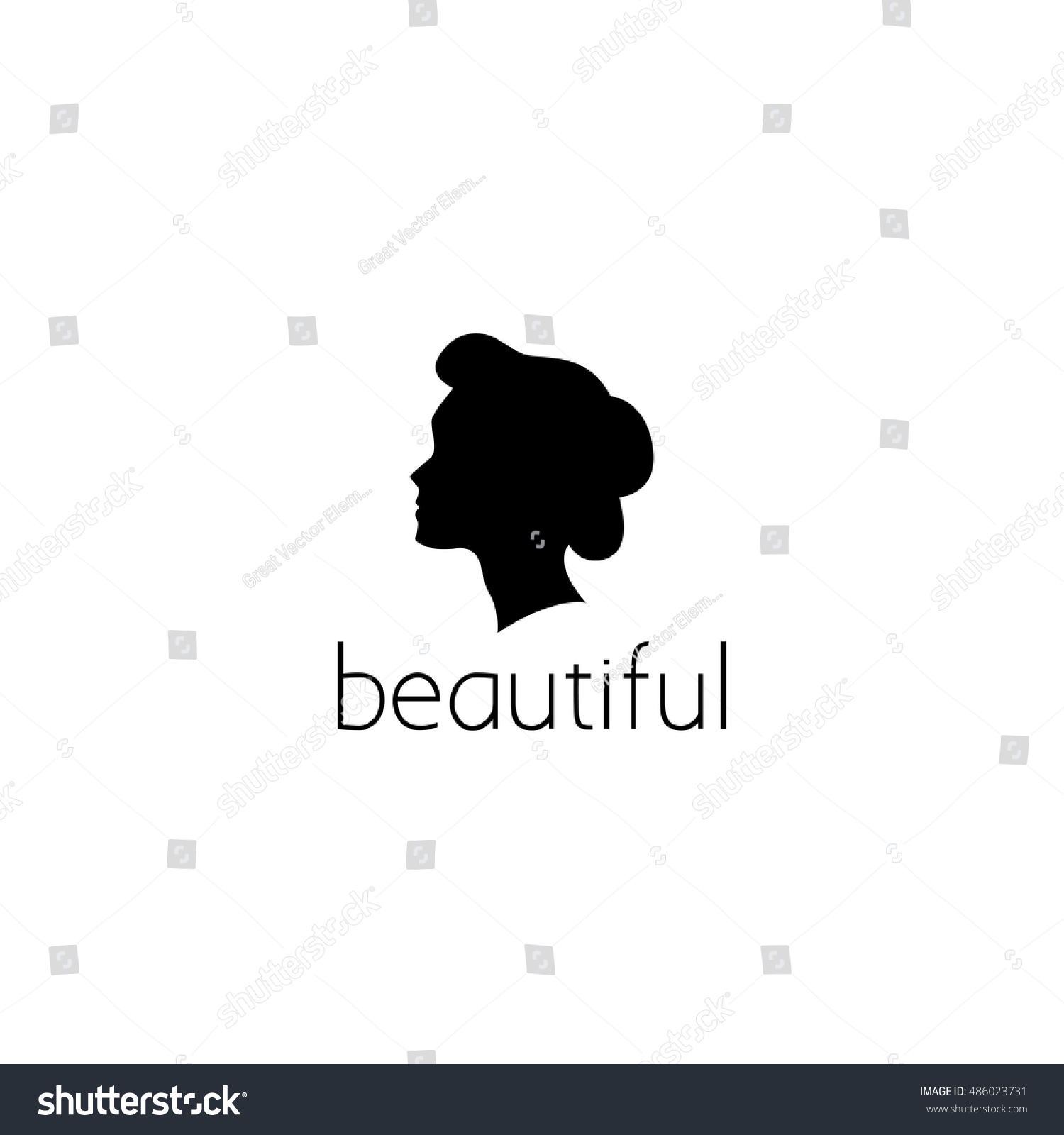 Beauty Woman Face Logo Graphic Design Stock Vector Royalty Free