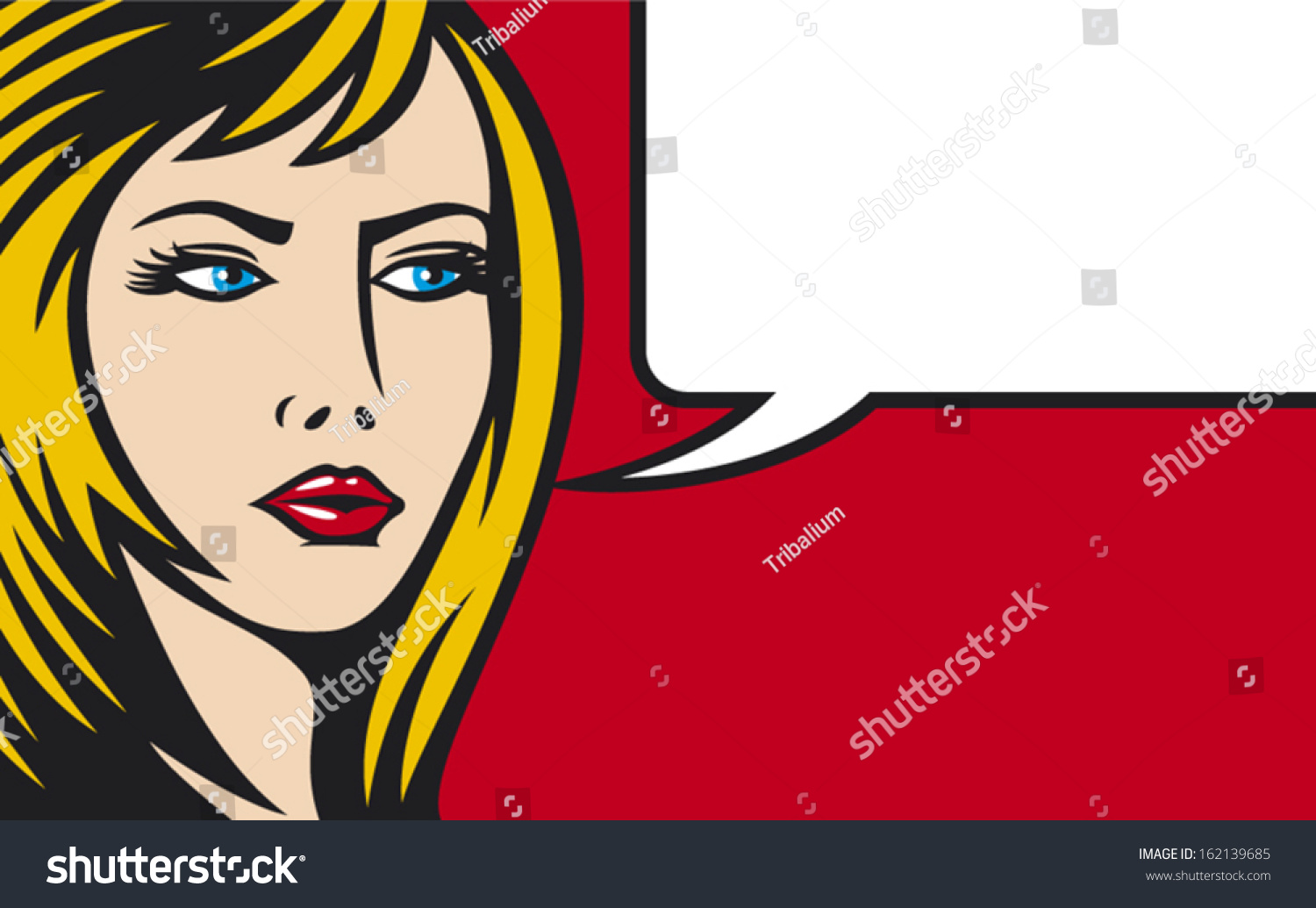 Beauty Woman Face Pop Art Illustration - 162139685 : Shutterstock