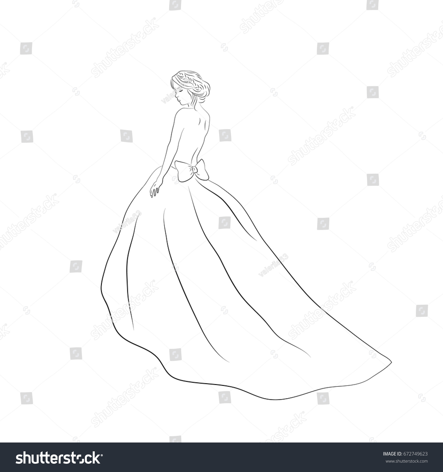 Beautyful Silhouette Bridevector Illustration Stock Vector (Royalty ...
