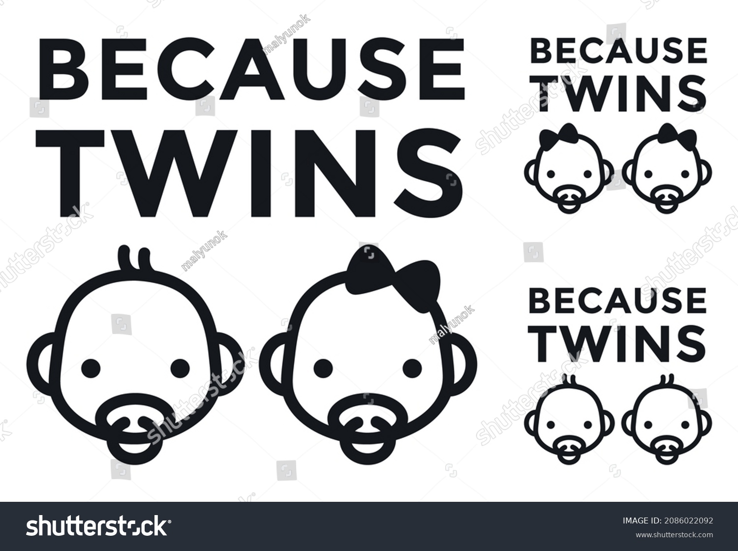 SVG of Because Twins. Funny car decal for moms. Car stickers. Funny bumper stickers svg