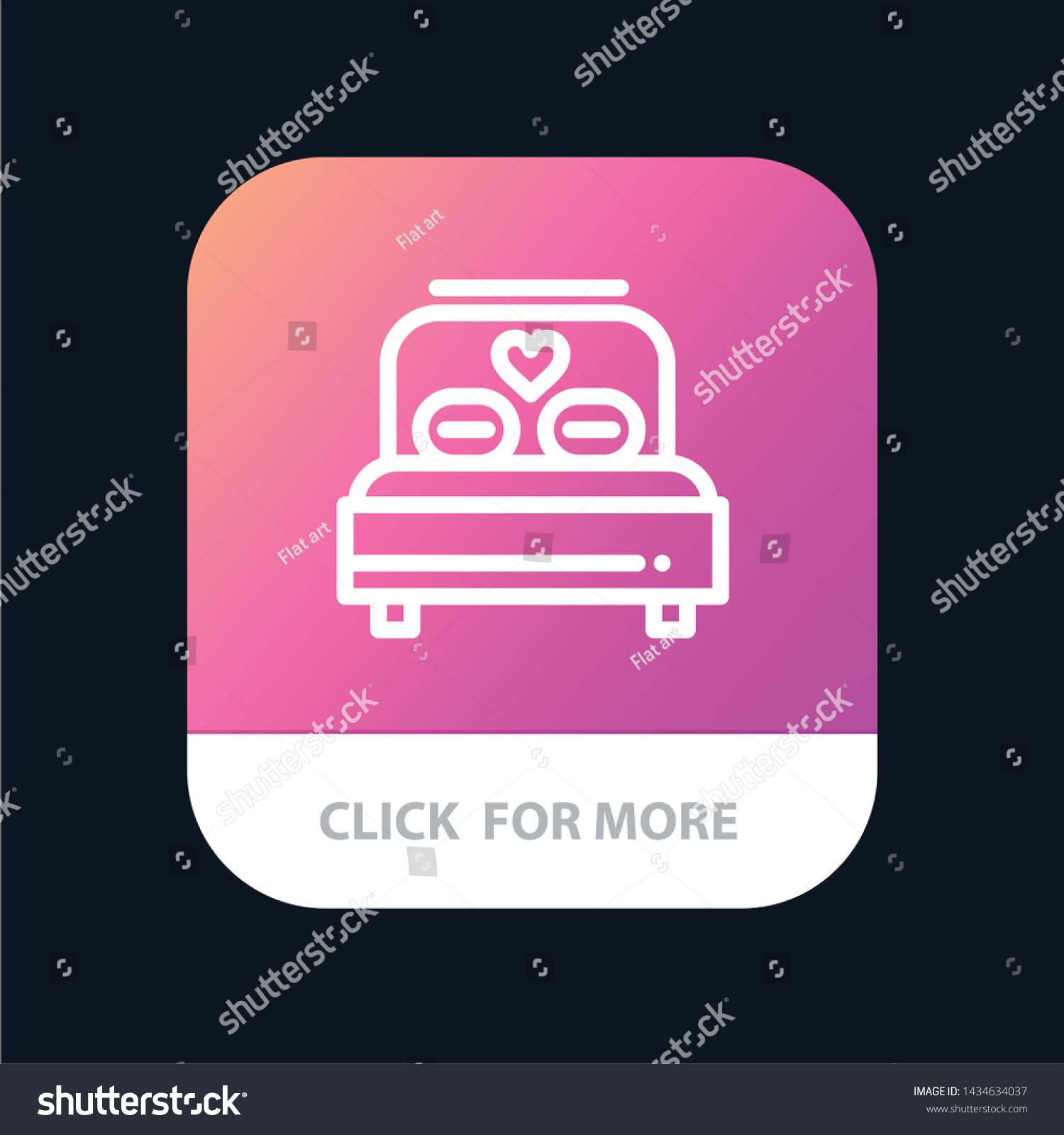 Bed Love Heart Wedding Mobile App เวกเตอร์สต็อก (ปลอดค่าลิขสิทธิ์