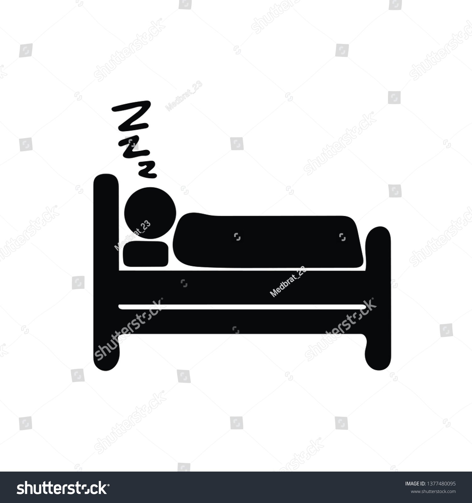 Bed Silhouette Isolated Stock Vector (Royalty Free) 1377480095 ...