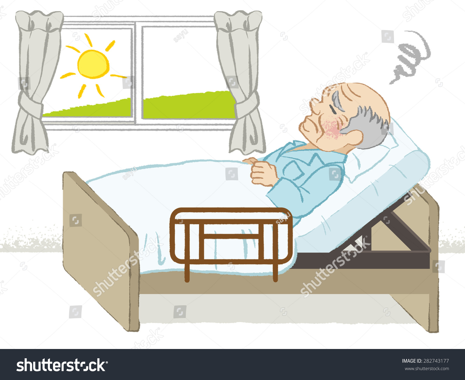 Bedridden Senior Men Stock Vector 282743177 - Shutterstock