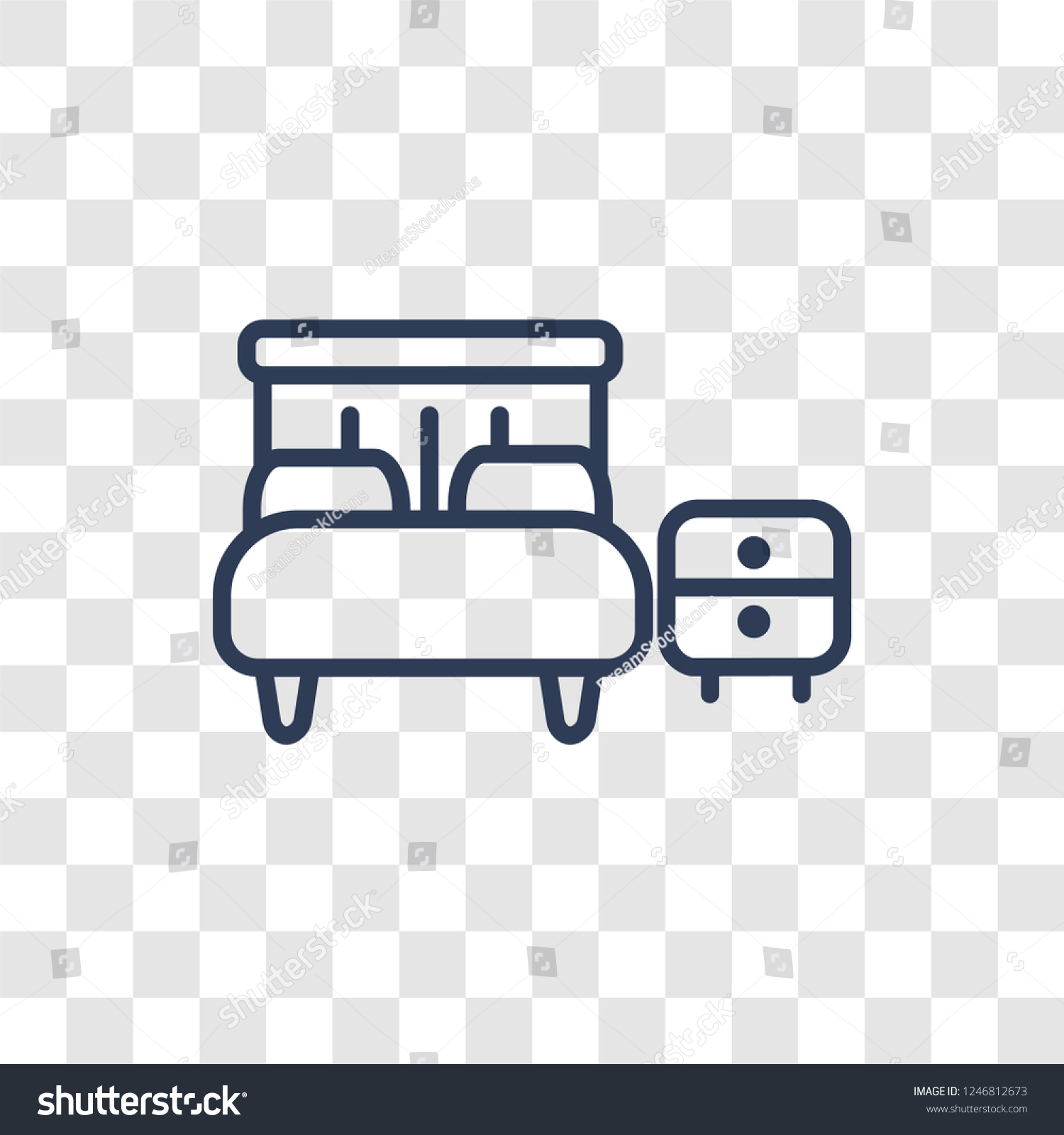 Bedroom Icon Trendy Linear Bedroom Logo Stock Vector Royalty Free