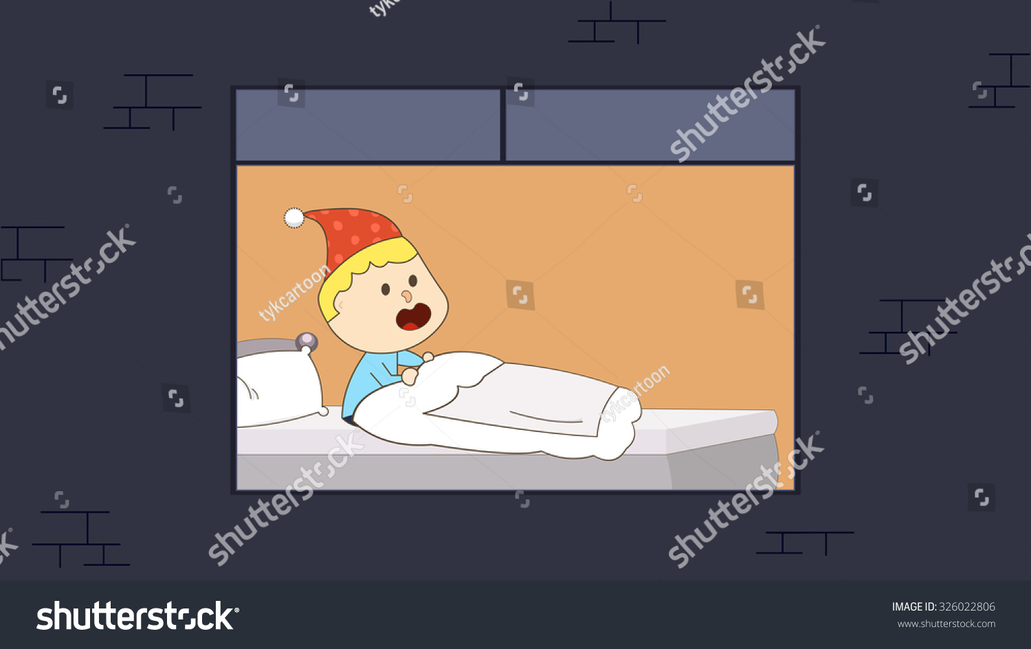 Bedroom View Seen Through House Window Stock Vector Royalty