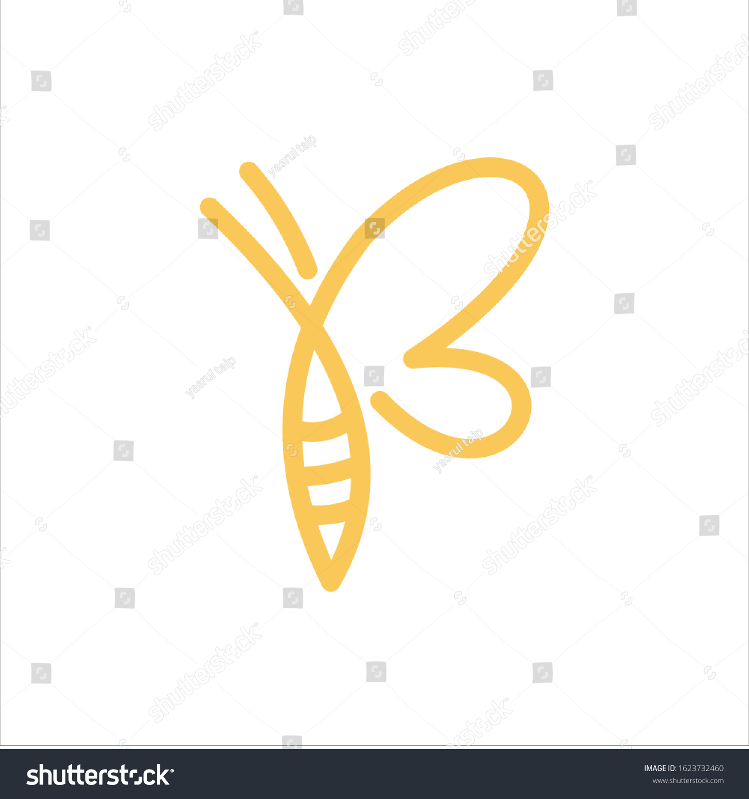 Bee Letter B Vector Logo Graphic Stock Vector (Royalty Free) 1623732460