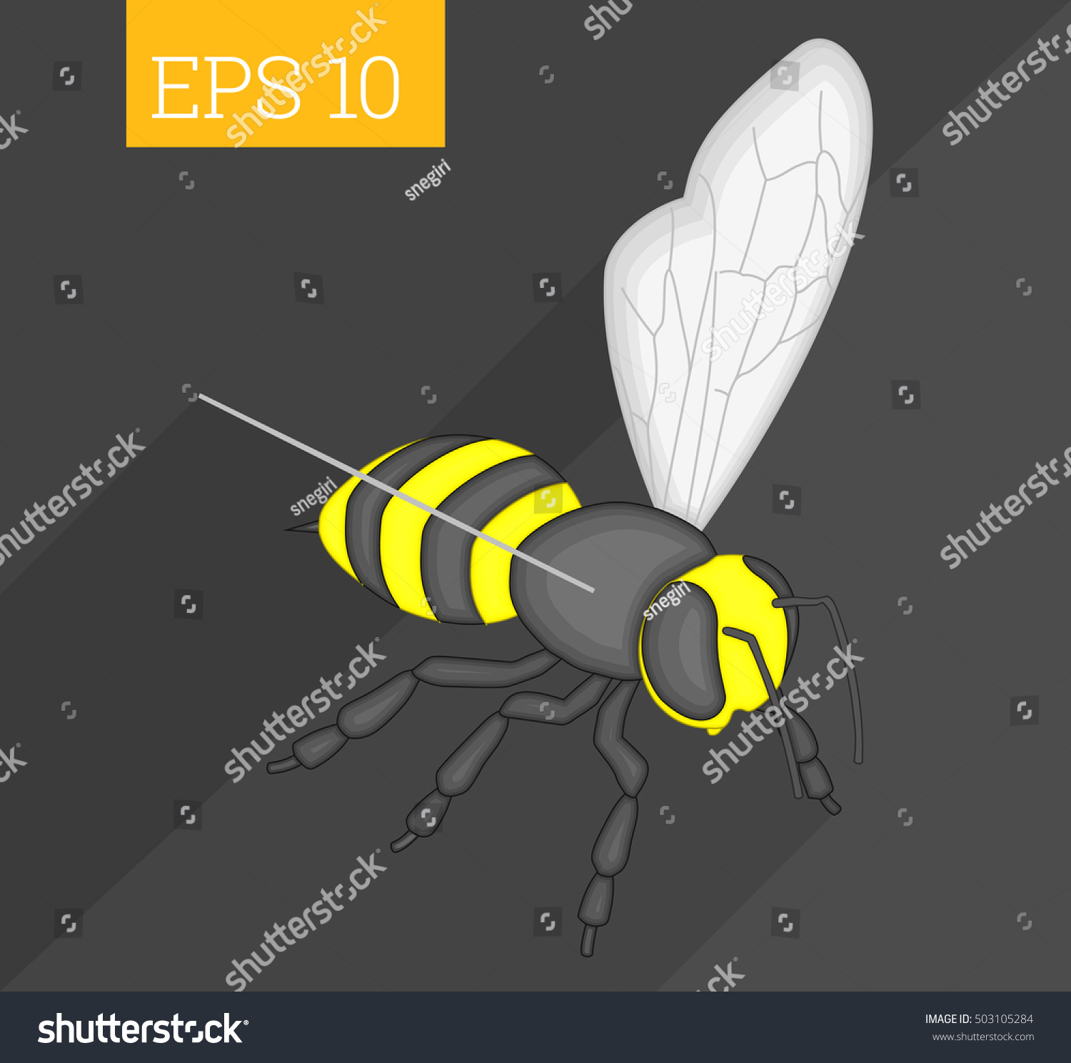 Bee Eps10 Vector 3d Illustration Honeybee Stock Vector Royalty Free 503105284 Shutterstock