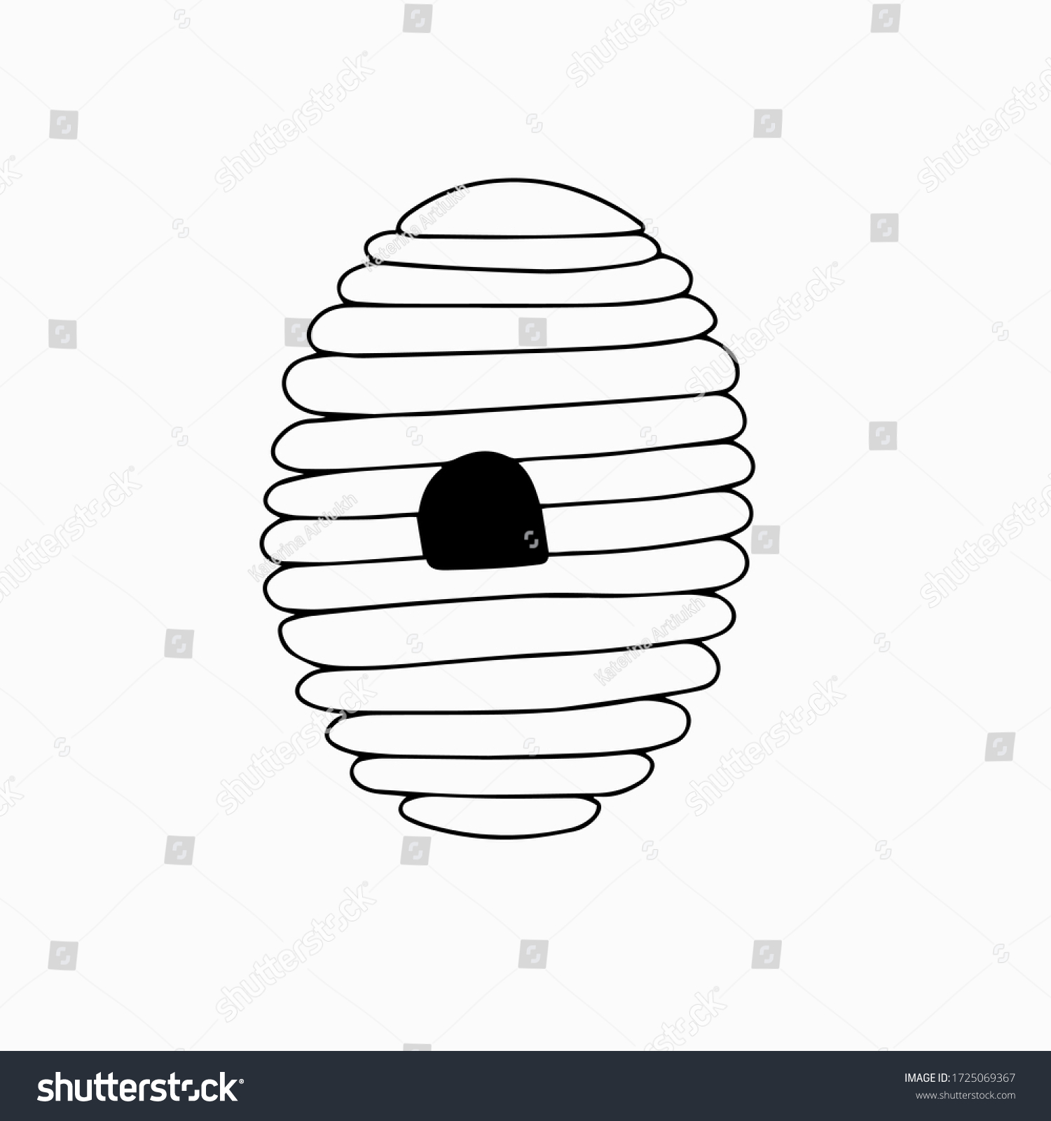 Bee Hive Vector Doodle Style Sketch Stock Vector (royalty Free 