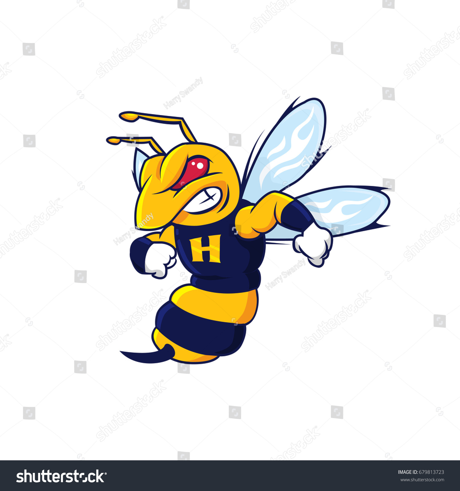 SVG of Bee Hornet Mascot isolated on white background Vector Illustration svg