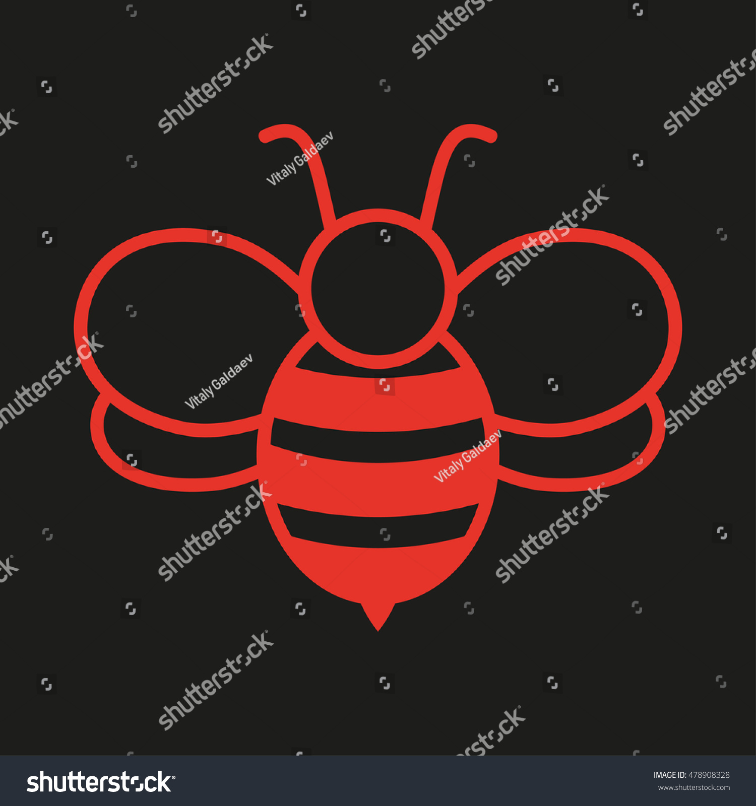 Bee Icon Stock Vector 478908328 - Shutterstock