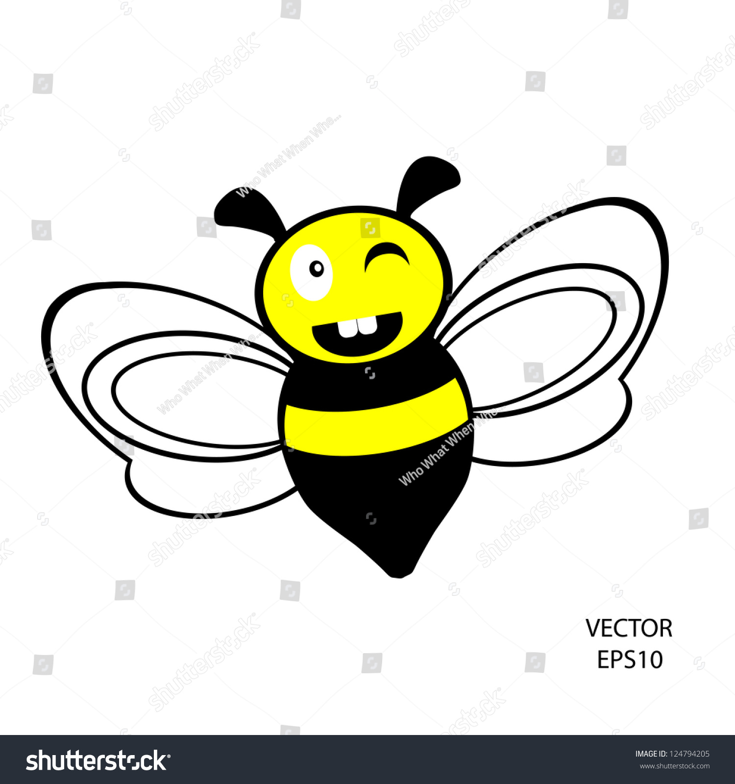 Bee Iconbee Drawingbee Outlinevector Stock Vector 124794205 - Shutterstock