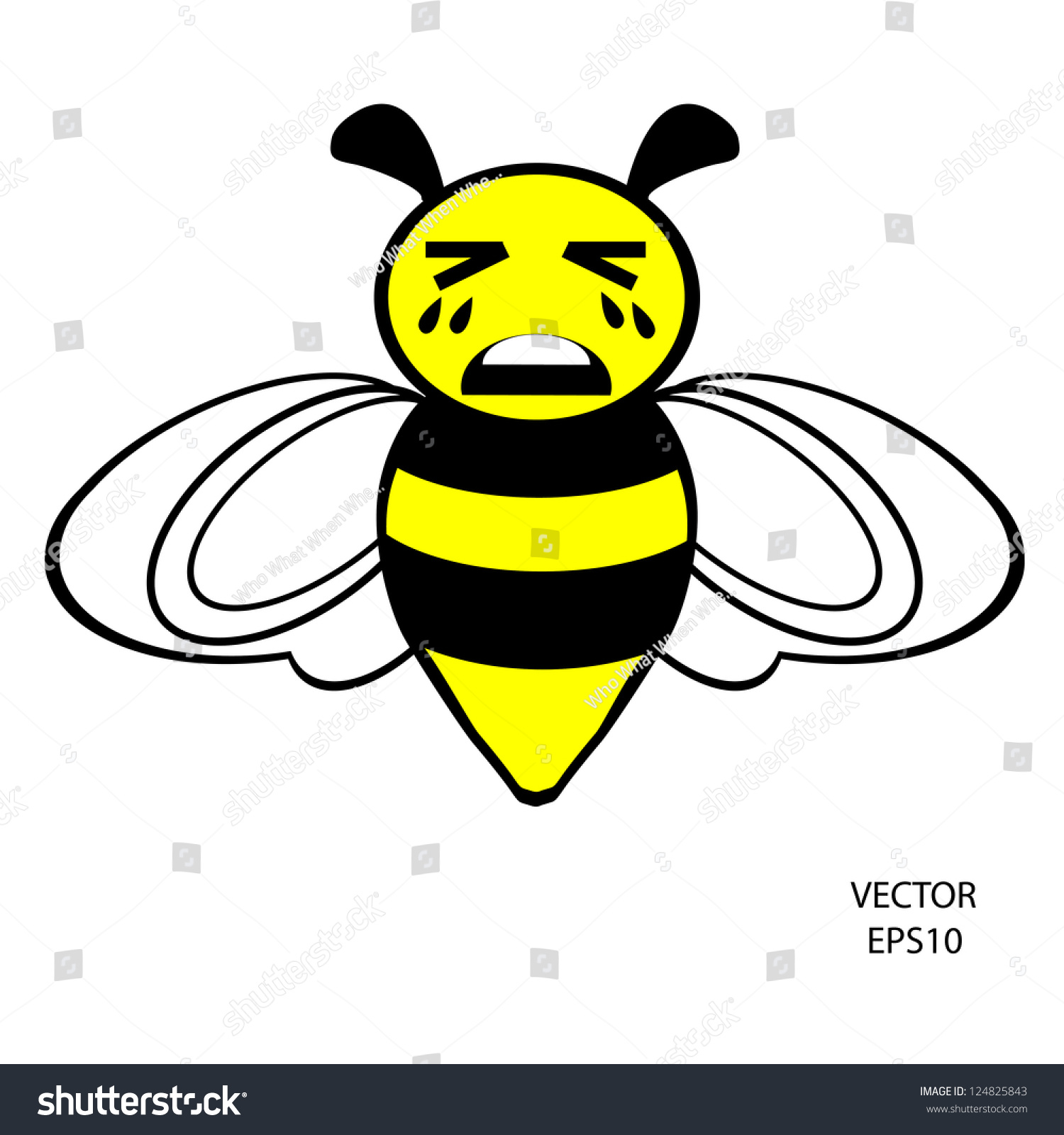 Bee Iconbee Drawingbee Outlinevector Stock Vector 124825843 - Shutterstock