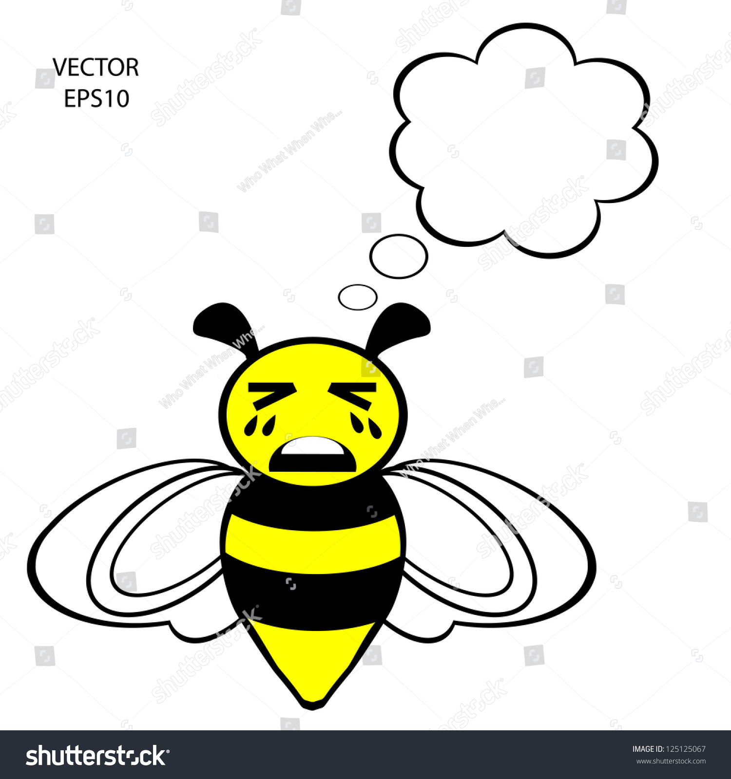 Bee Iconbee Drawingbee Outlinevector Stock Vector 125125067 - Shutterstock