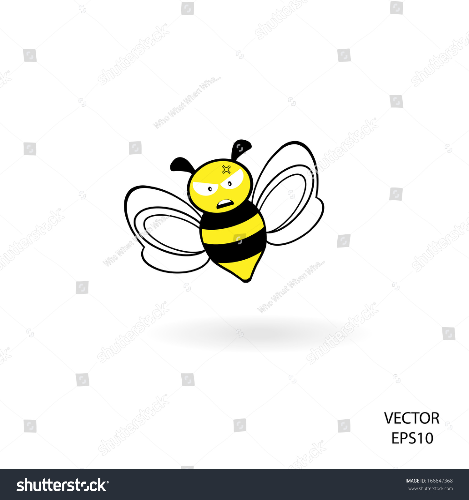 Bee Iconbee Drawing Vector Illustration Stock Vector 166647368