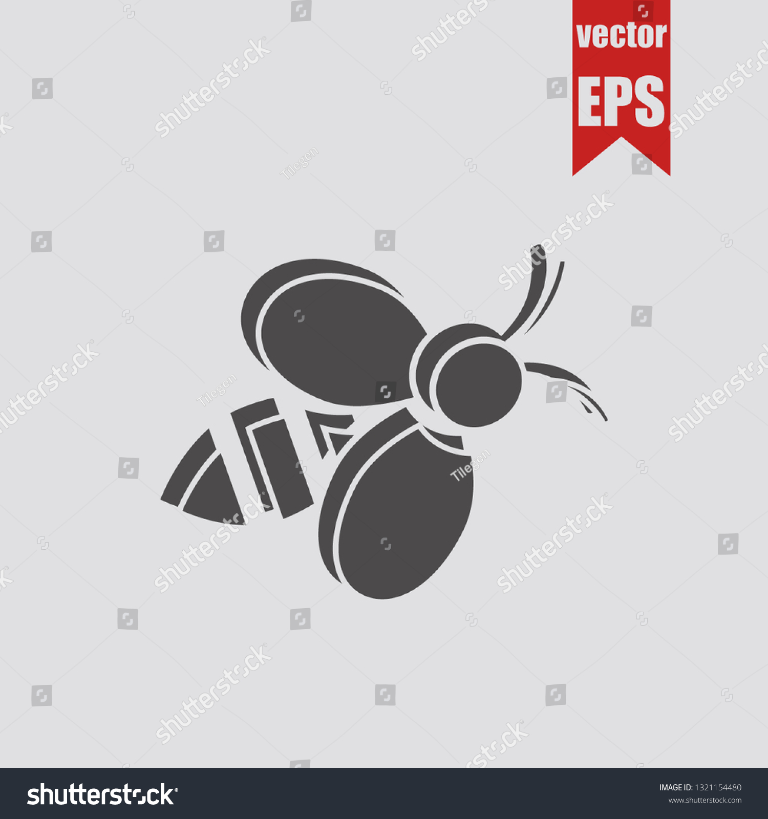 Bee Iconvector Illustration Stock Vector (Royalty Free) 1321154480 ...