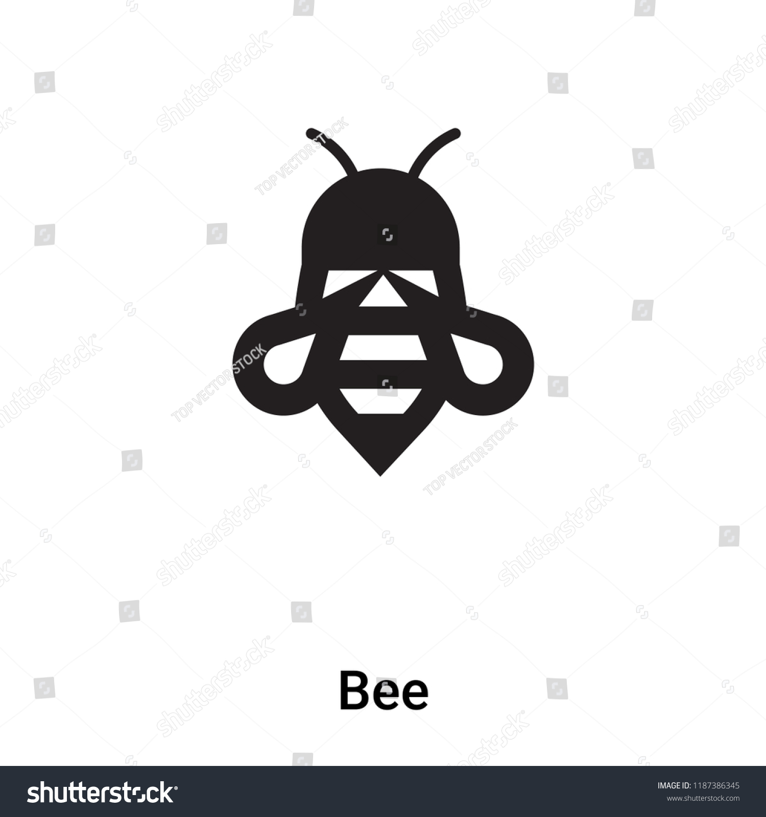 SVG of Bee icon vector isolated on white background, logo concept of Bee sign on transparent background, filled black symbol svg