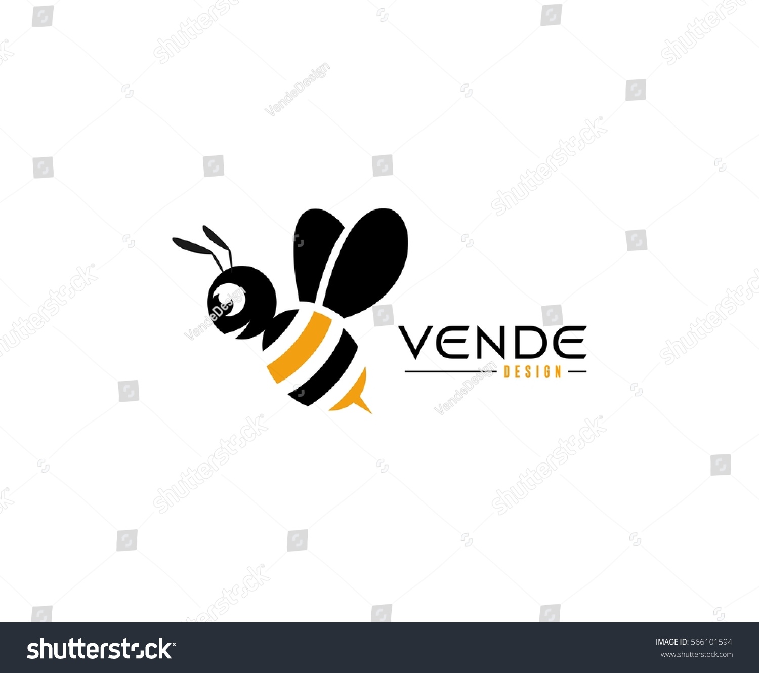 Bee Logo Stock Vector 566101594 - Shutterstock