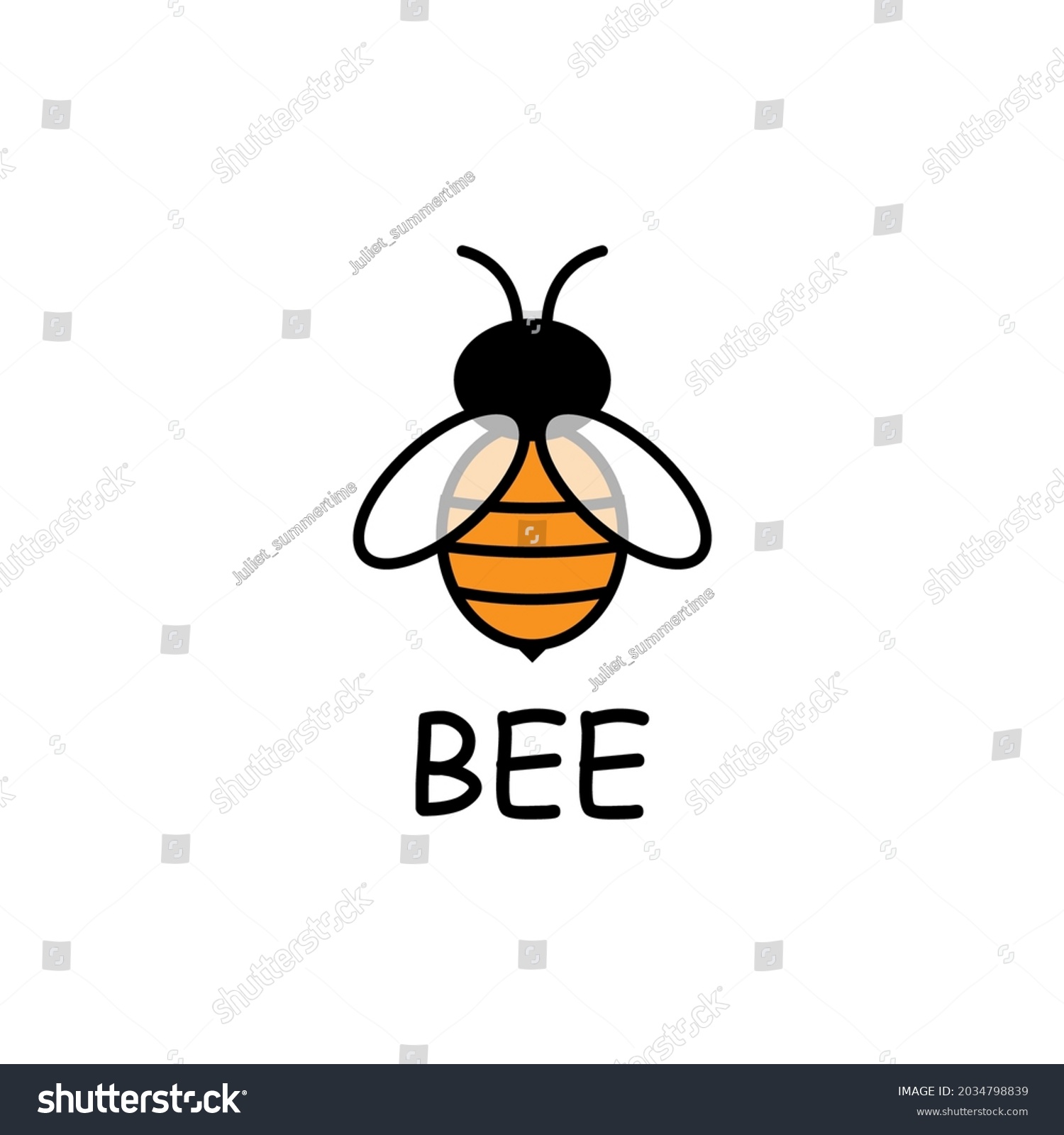 Bee Logo Design Vector Template Linear Stock Vector (Royalty Free ...