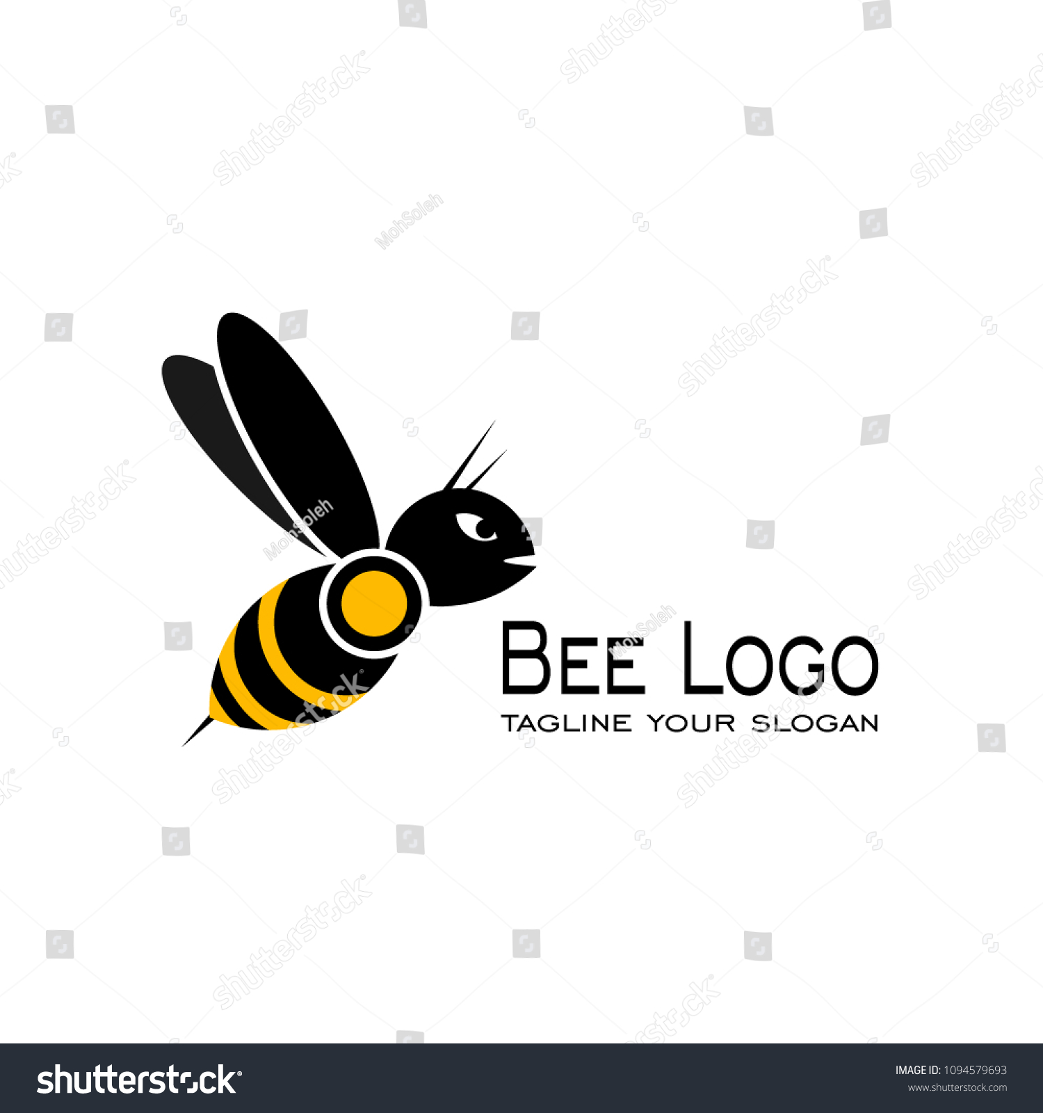 Bee Logo Vector Graphic Design Stock Vector (Royalty Free) 1094579693 ...