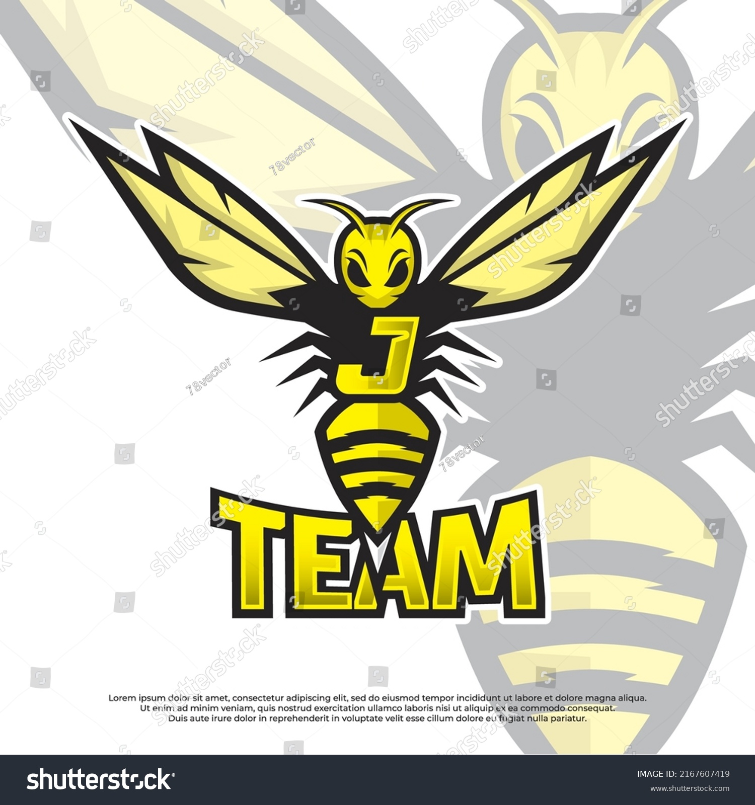 Bee Mascot Letter J Logo Design Stock Vector Royalty Free 2167607419 Shutterstock 5013