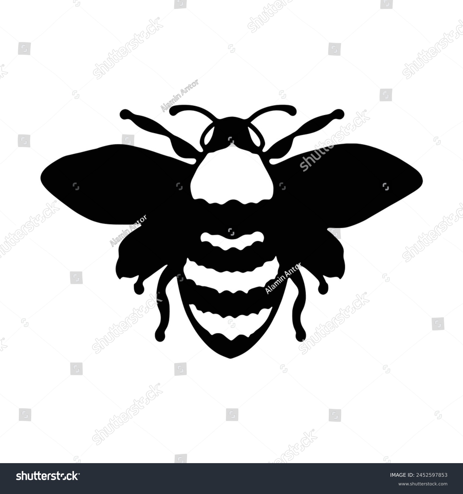 SVG of Bee Silhouette Design Vector Illustration Clipart Eps svg