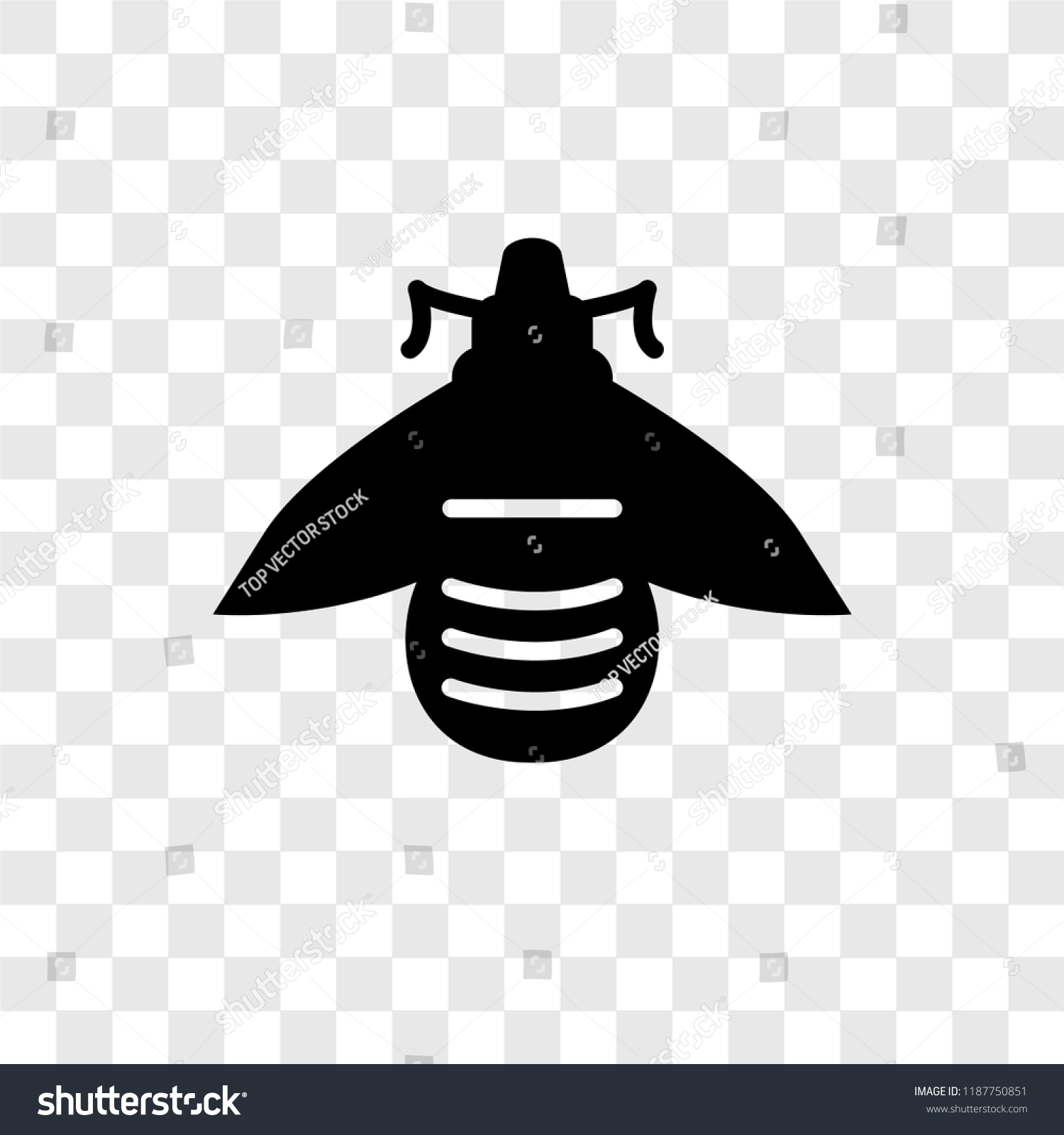 SVG of Bee vector icon isolated on transparent background, Bee transparency logo concept svg