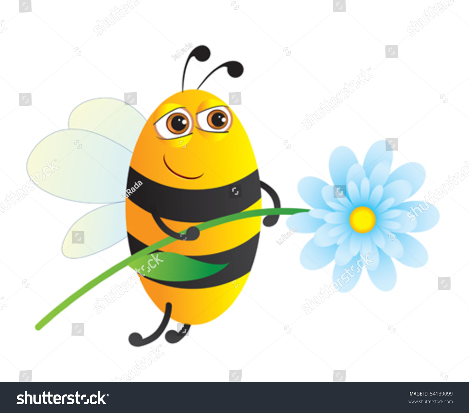 Bee Flower Stock Vector 54139099 - Shutterstock