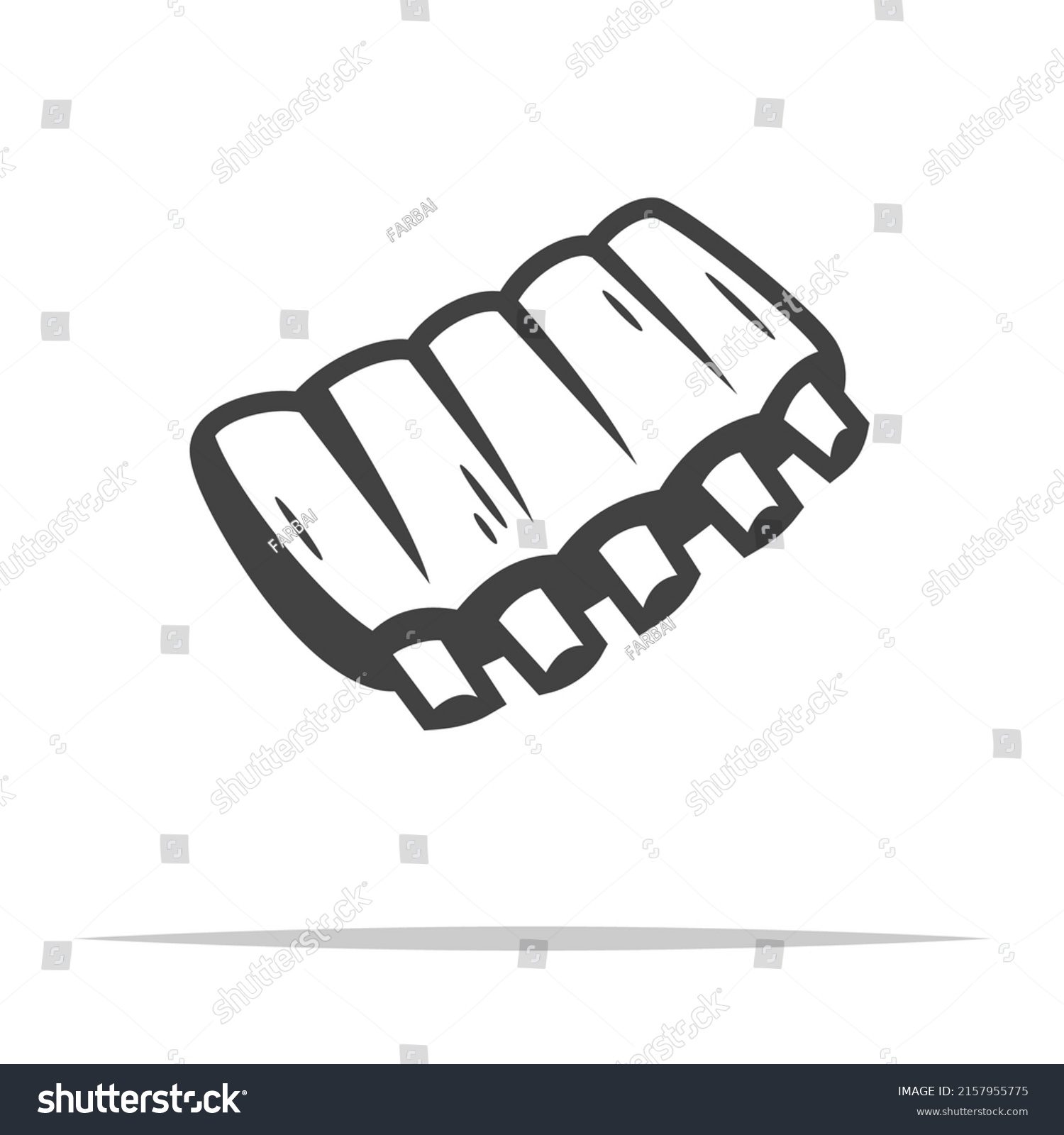 Beef Ribs Icon Transparent Vector Isolated Stock Vector (Royalty Free ...