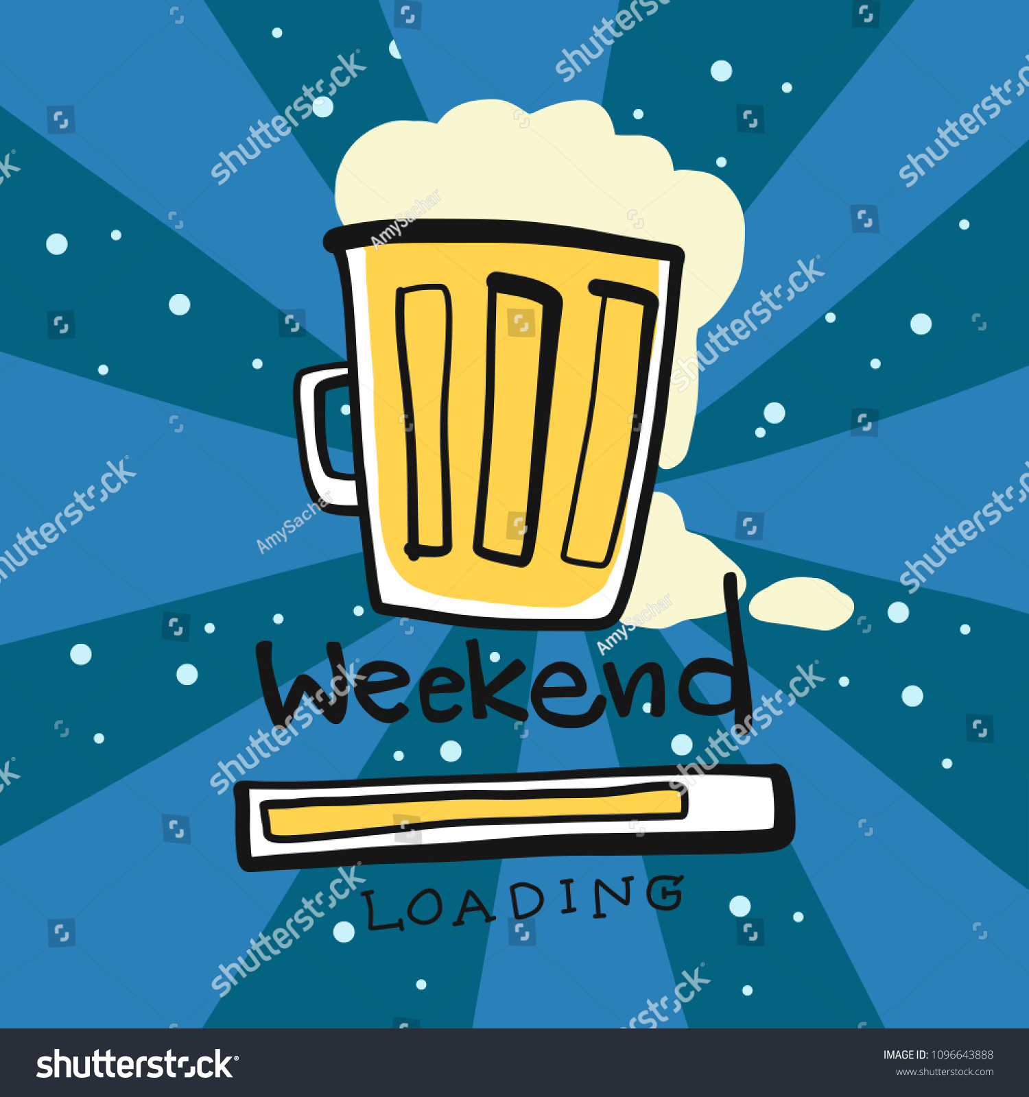 Beer Glass Weekend Loading Cartoon Vector Stock Vector (Royalty Free ...
