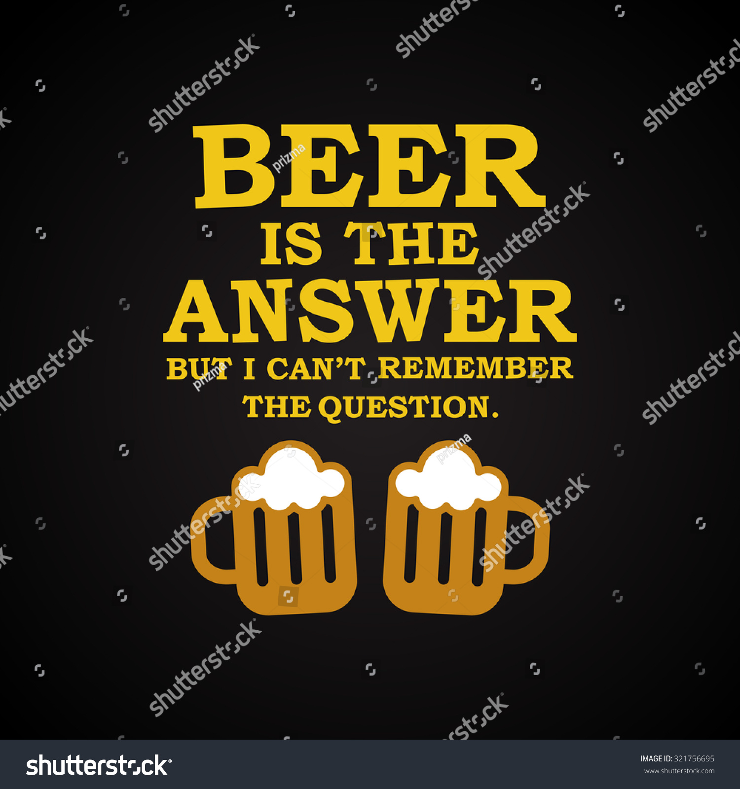 Beer Answer Funny Inscription Template Stock Vector (Royalty Free ...